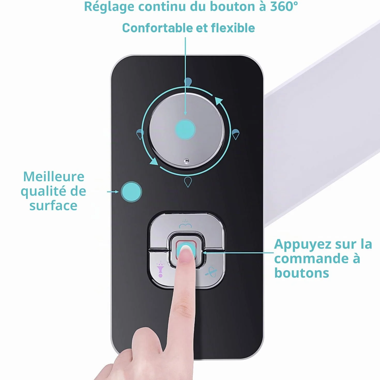 Pulvérisateur Bidet non électrique double buses rétractables autonettoyantes bouton poussoir réglable eau froide