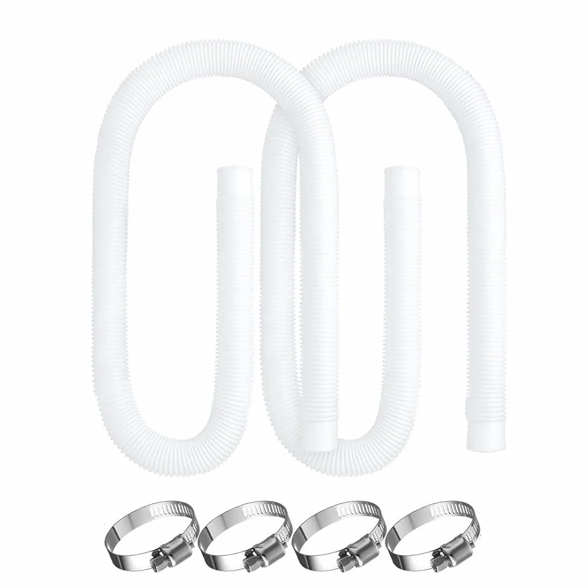 Tuyau piscine, 2Pcs 32mm Tuyau pompe piscine Rechange pour Intex 330, 530 et 1000 GPH, 150cm/59in Hose pour Piscine Hors Sol