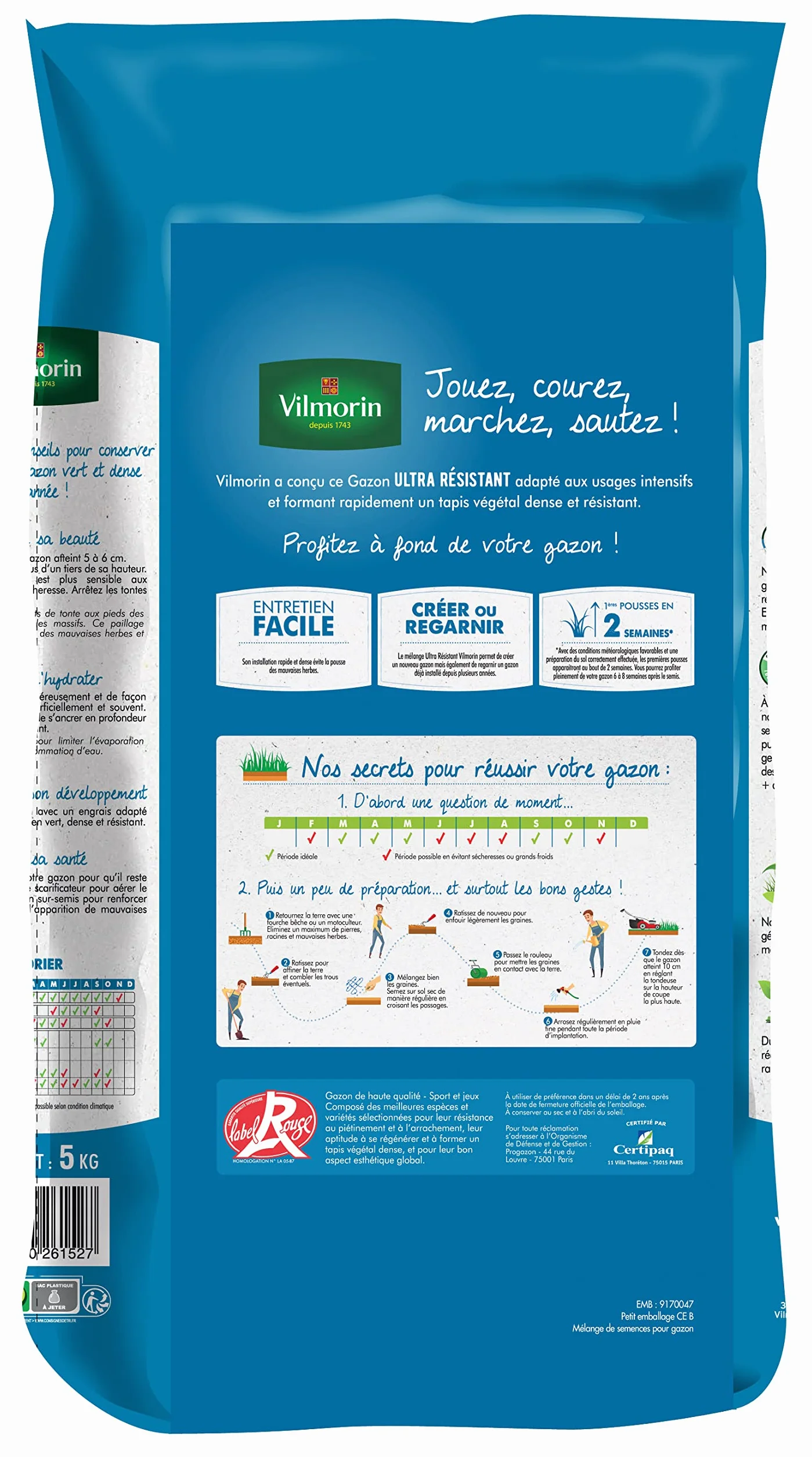 Vilmorin Gazon Ultra Résistant 5 kg