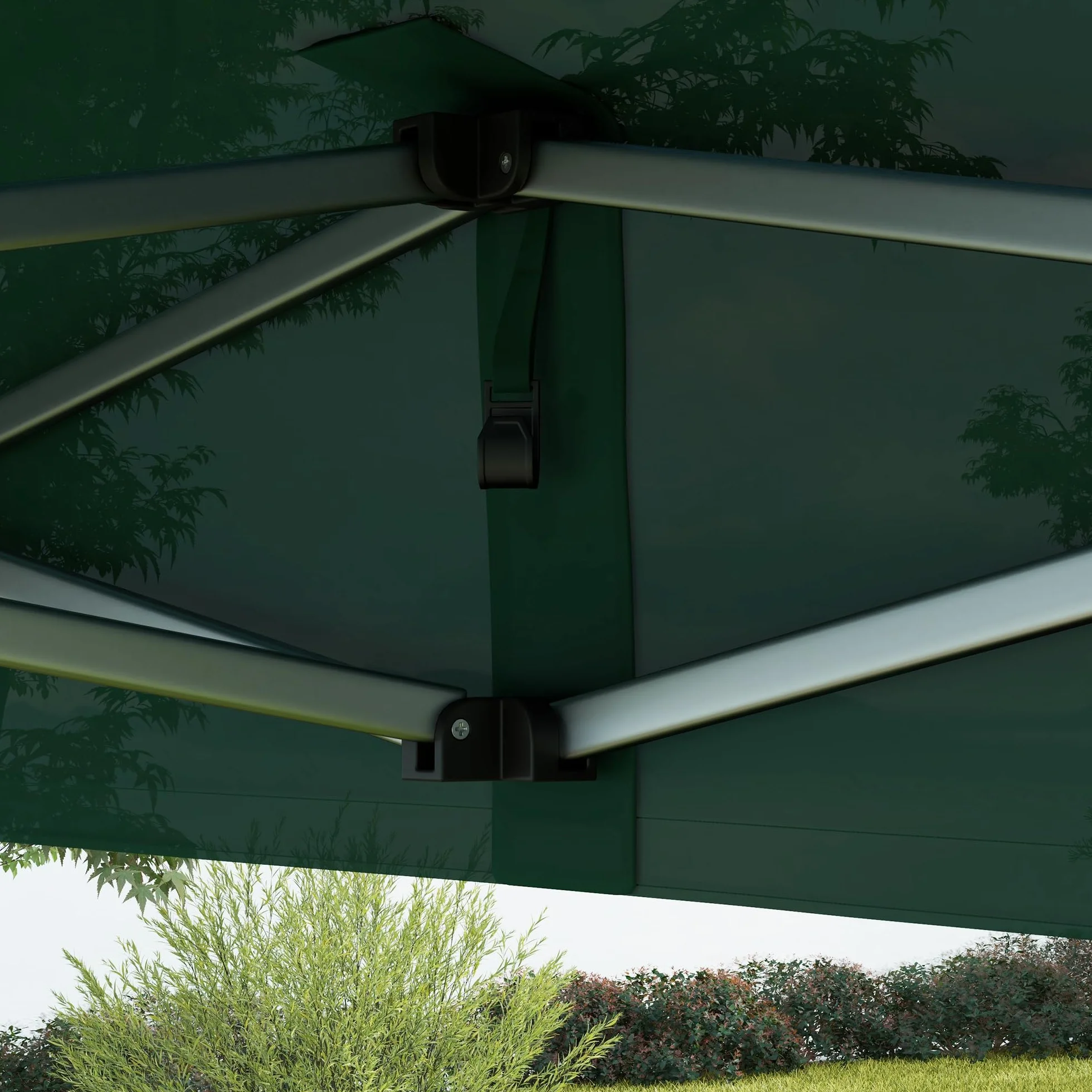 Outsunny Toit de rechange pour tonnelle pliable en tissu Oxford imperméable anti-UV Vert foncé 3 x 3 m