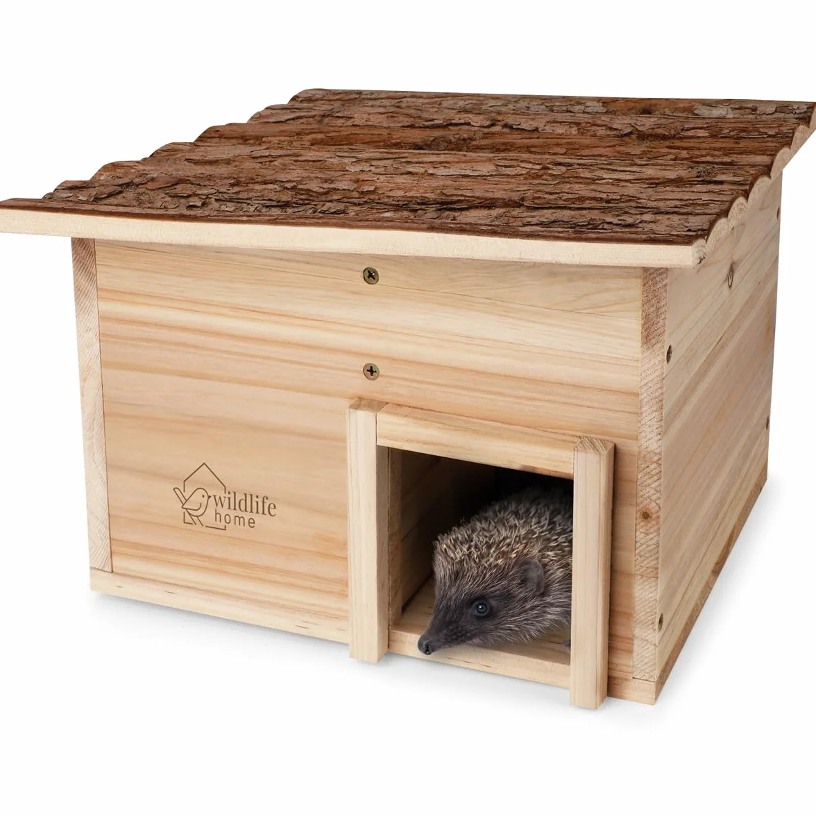 Maison pour hérisson en bois avec fond et toit en bœuf résistant aux intempéries Mangeoire Protection chat Quartier d'hiver jardin