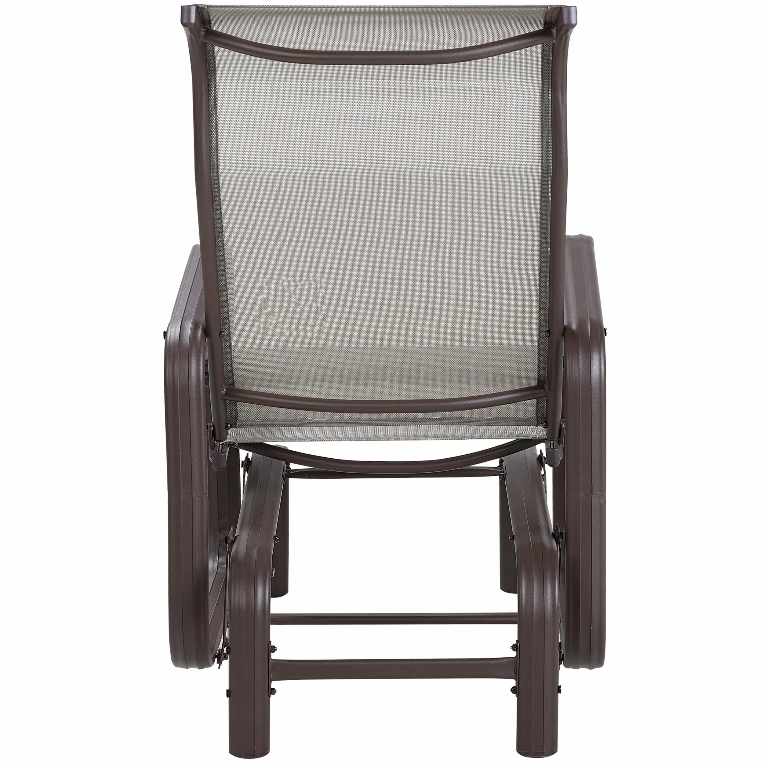 Beliani Chaise Fauteuil à Bascule en Aluminium et Textile Marron Confortable Durable et Élégante pour Salon Jardin ou Terrasse au Style Moderne