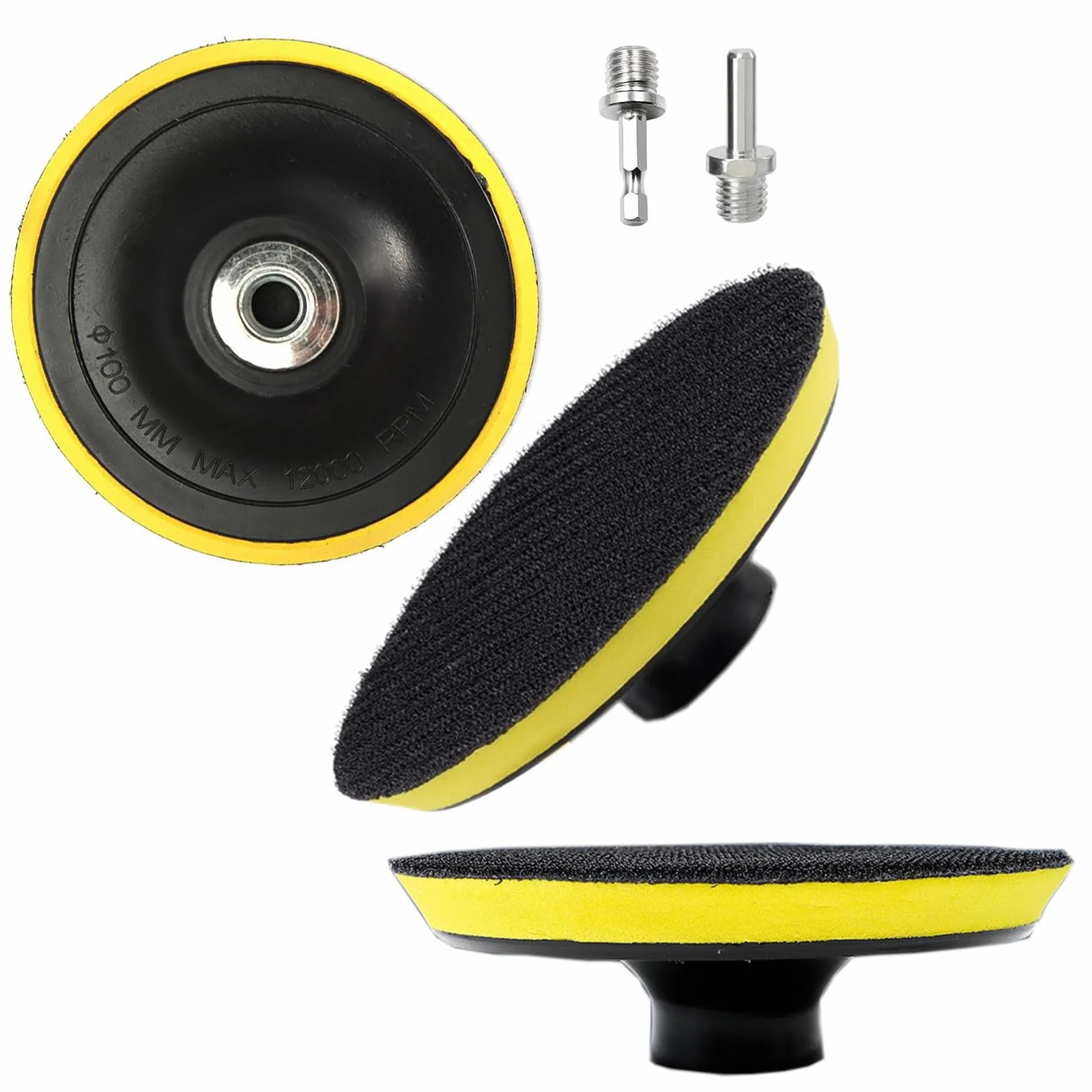 100mm Plateau de Ponçage avec Filetage M14 pour Meuleuse d'Angle - 3 Pièces
