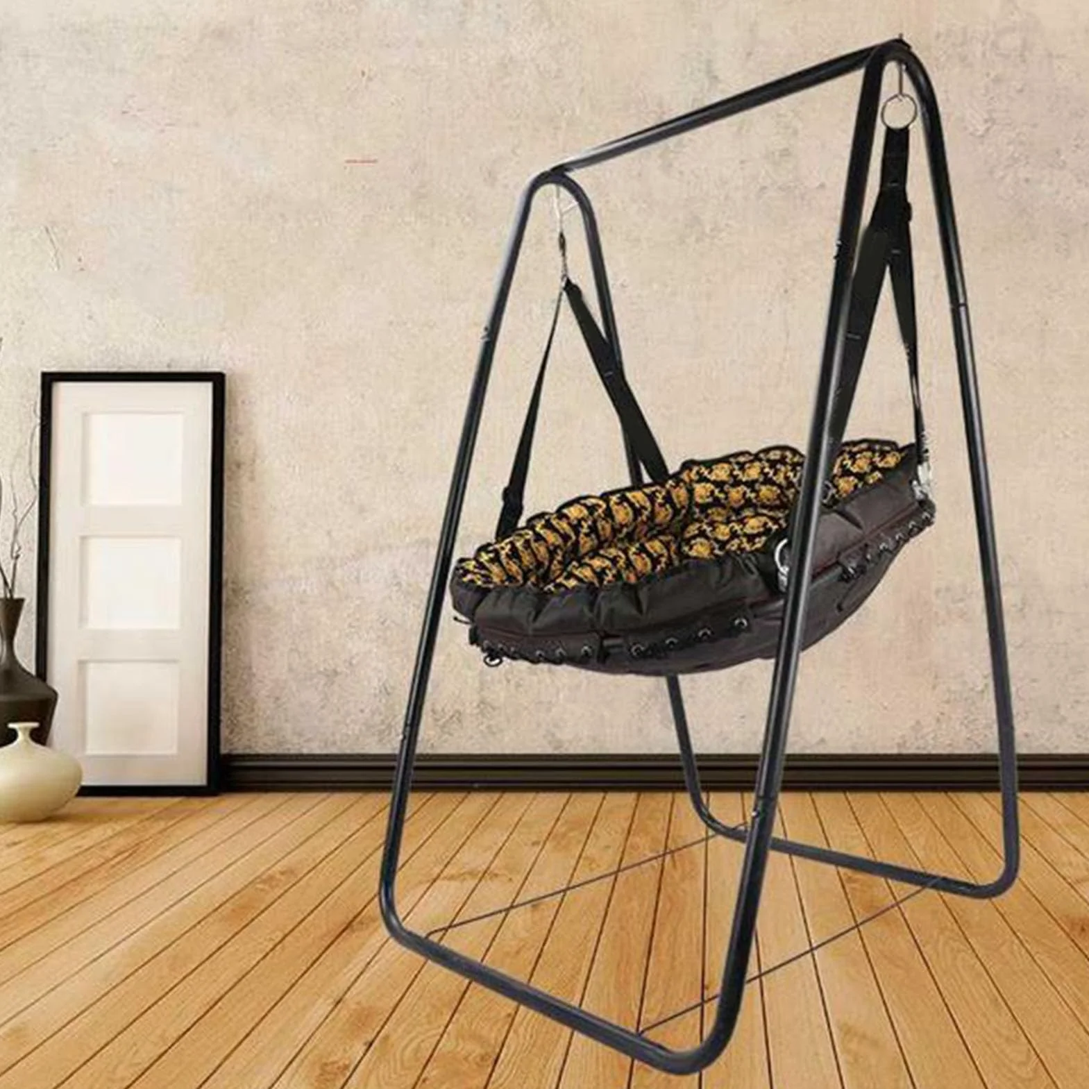 Support de Fauteuil Suspendu en Métal A-Shape pour Hamac sur Pied, Chaise Œuf ou Chaise Suspendue Intérieur Extérieur