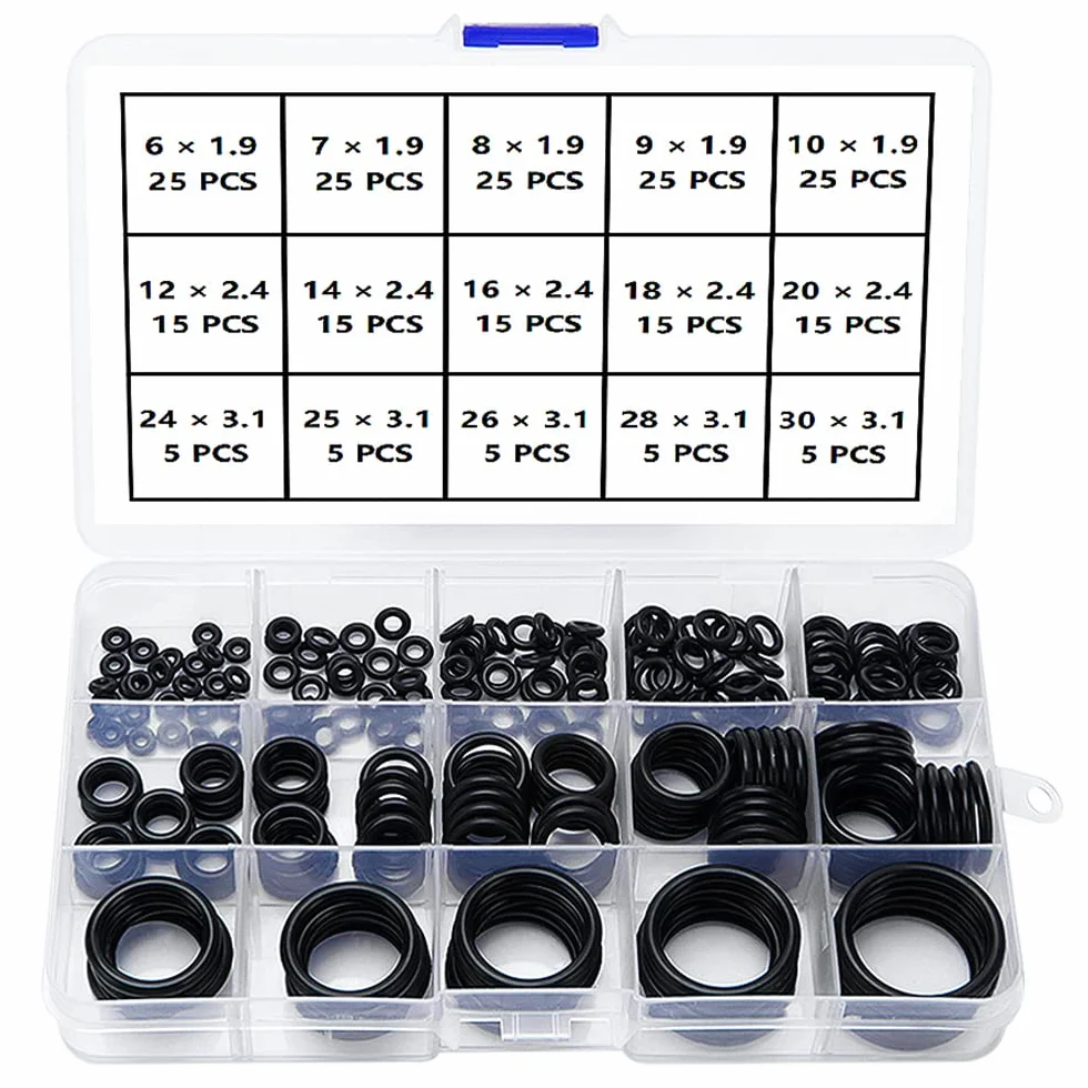 YIXISI 225 Pièces Kit d'assortiment Joint Torique Métriques en Caoutchouc Nitrile