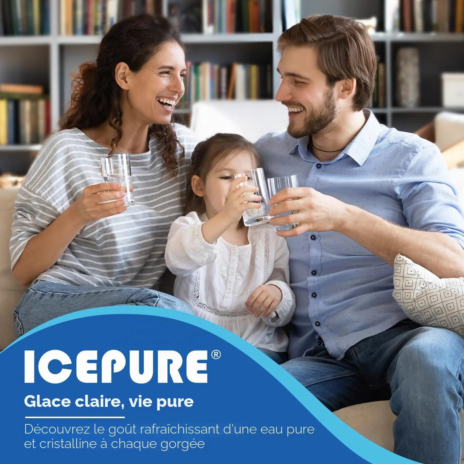 ICEPURE Filtre à eau pour réfrigérateur compatible Samsung DA29-10105J, DA99-02131B, 2 pièces