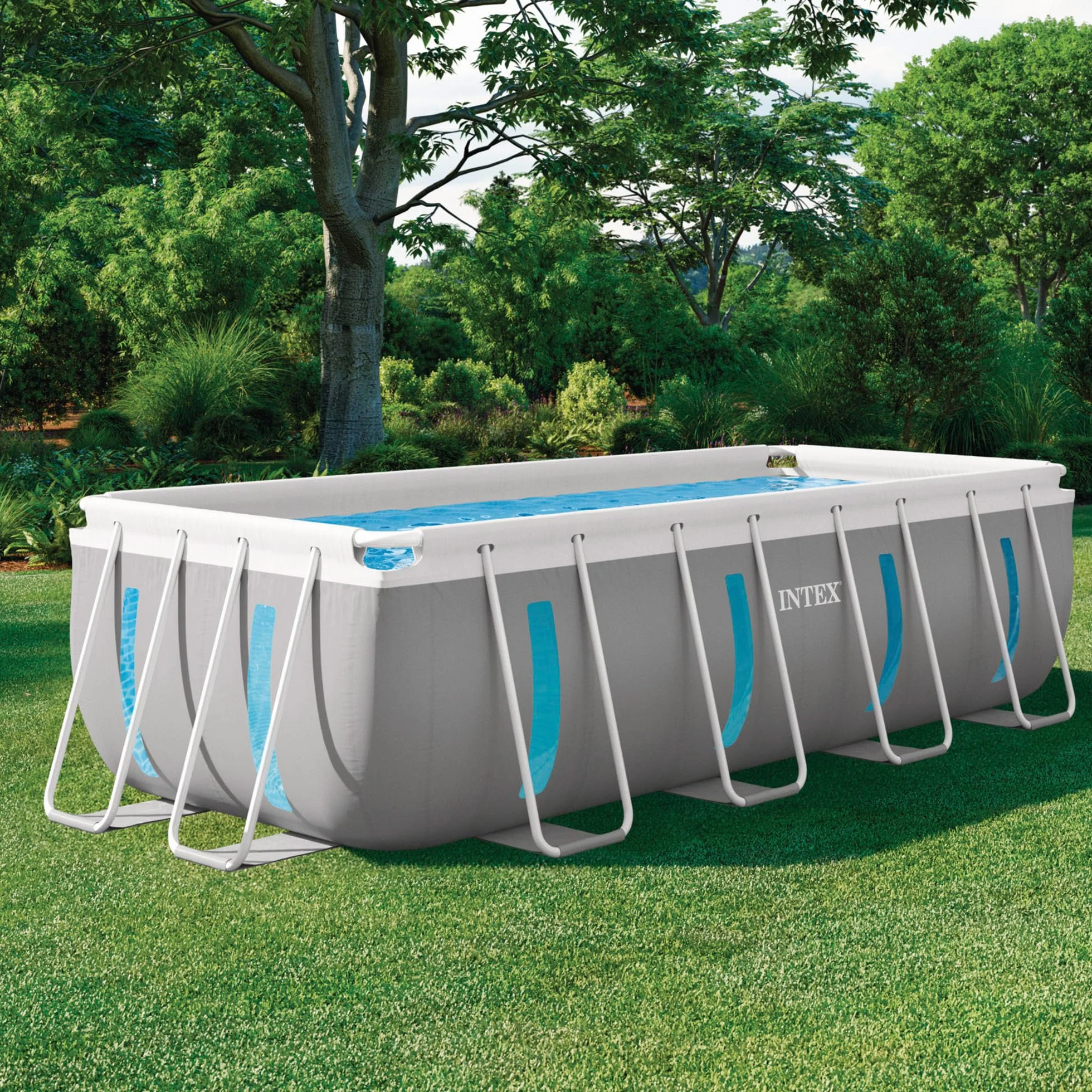 Intex Kit Piscine Clearview Rectangulaire Tubulaire 4,00 x 2,00 x 1,22 m