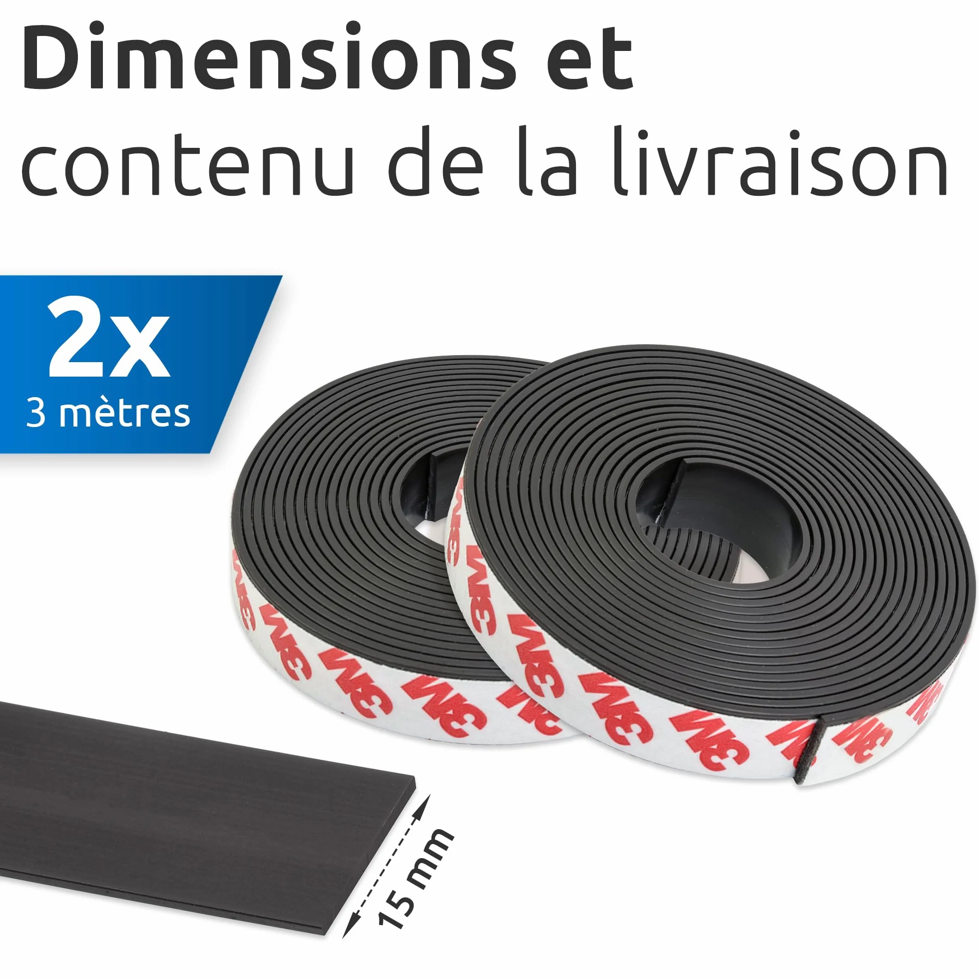ECENCE Ruban Magnétique Autoadhésif Bande Adhesive pour Moustiquaires 3m