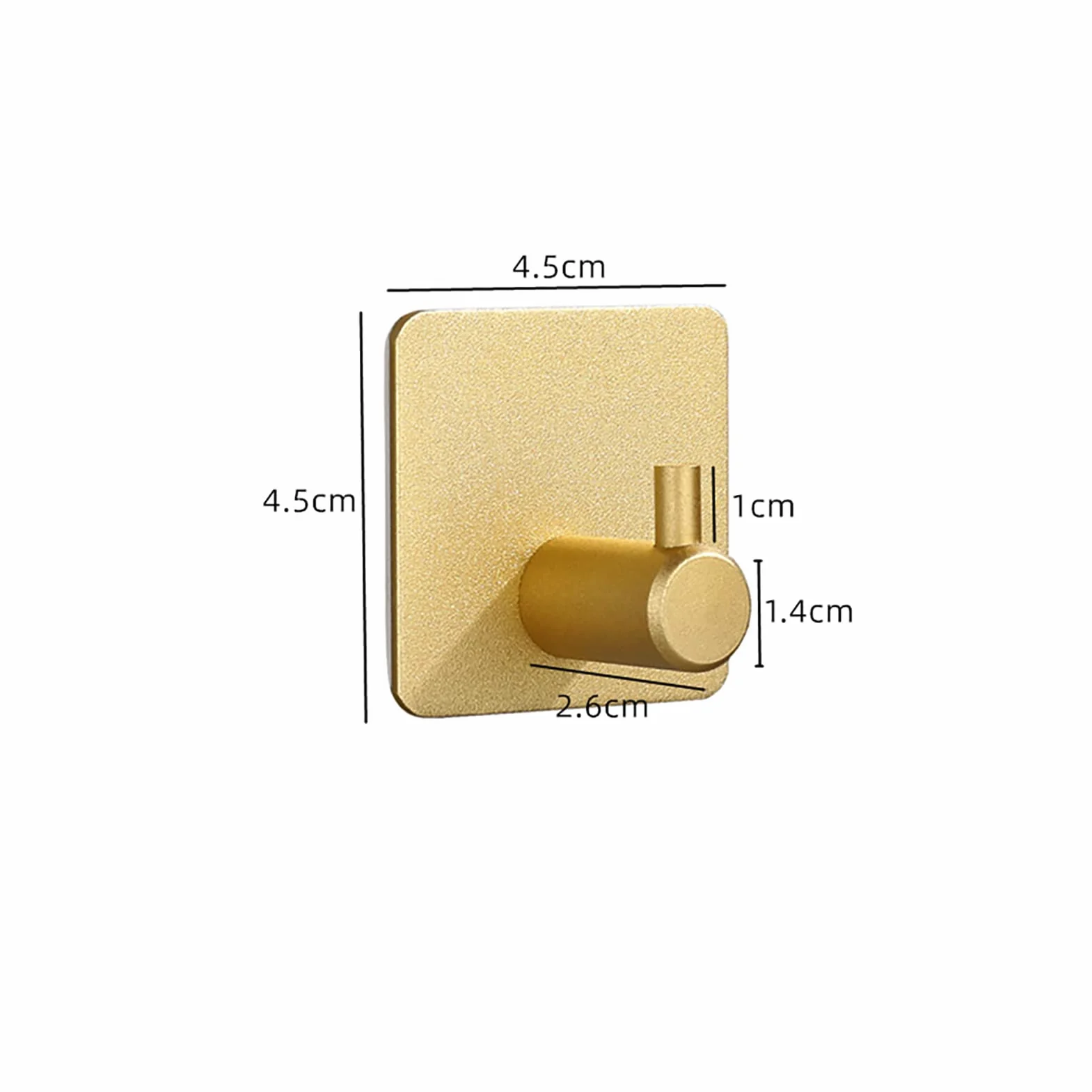 Crochets Auto-Adhésifs Solides pour Manteaux Lot de 4 Ventouse Doré