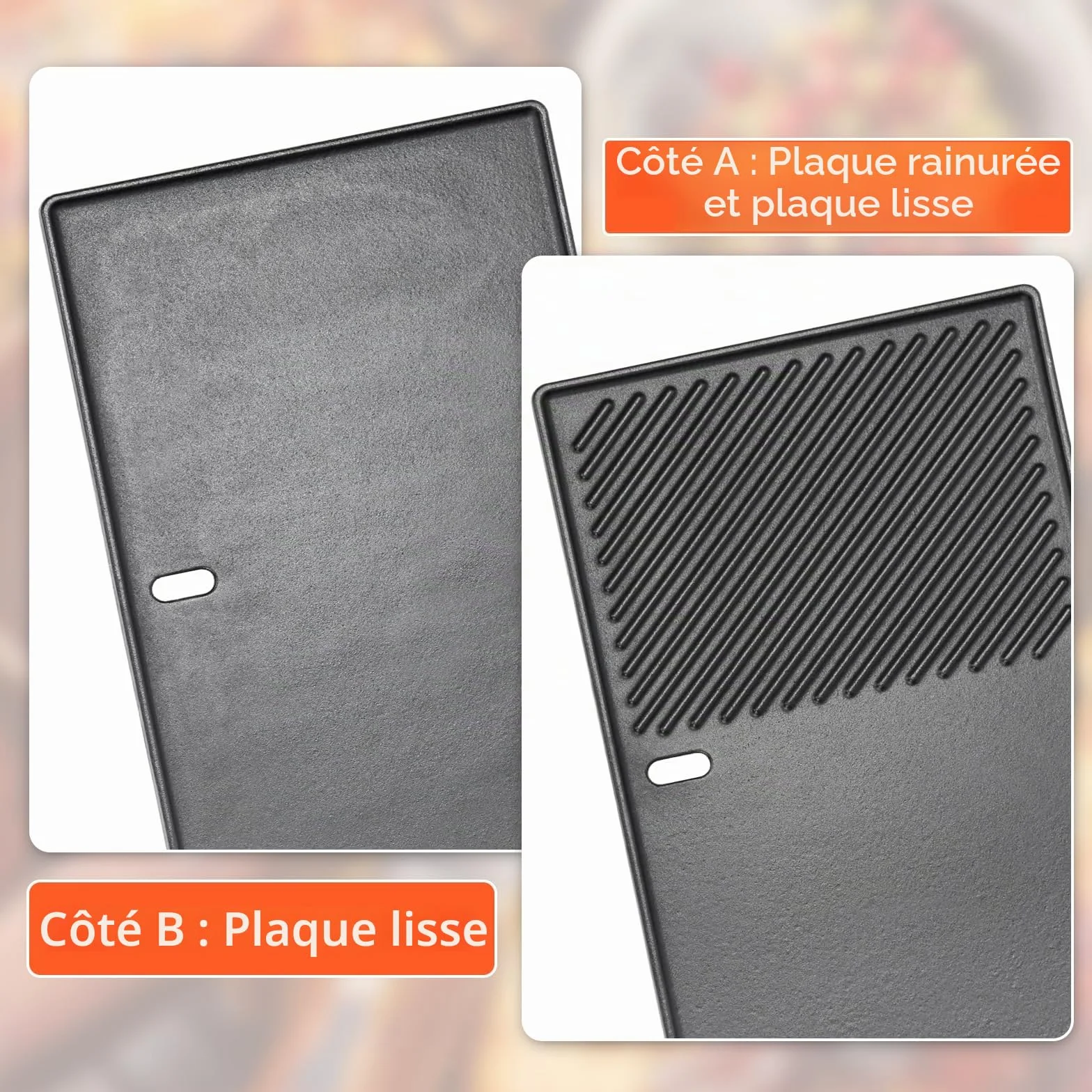 GFTIME Plancha de Plaque Cuisson 43cm x 31cm Fonte pour Landmann Triton 3/4, Enders Boston 4, Monroe PRO 4
