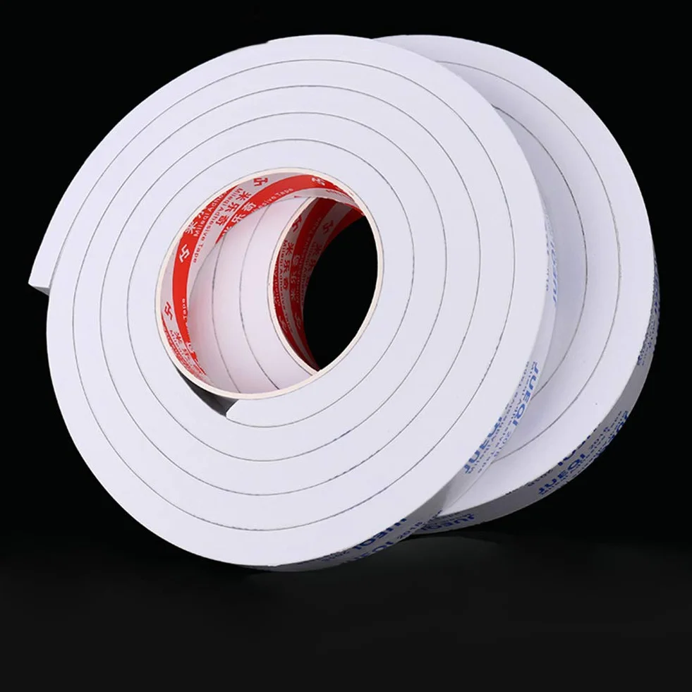 Ruban éponge double face en mousse EVA 5 mm d'épaisseur Blanc Joint autocollant 1 cm x 2 m