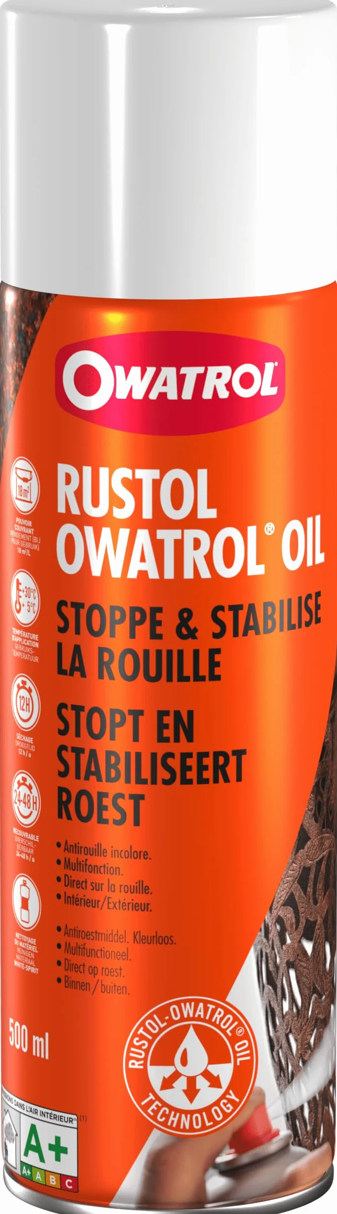 OWATROL ATOMISATEUR Antirouille incolore Aérosol 500 ml