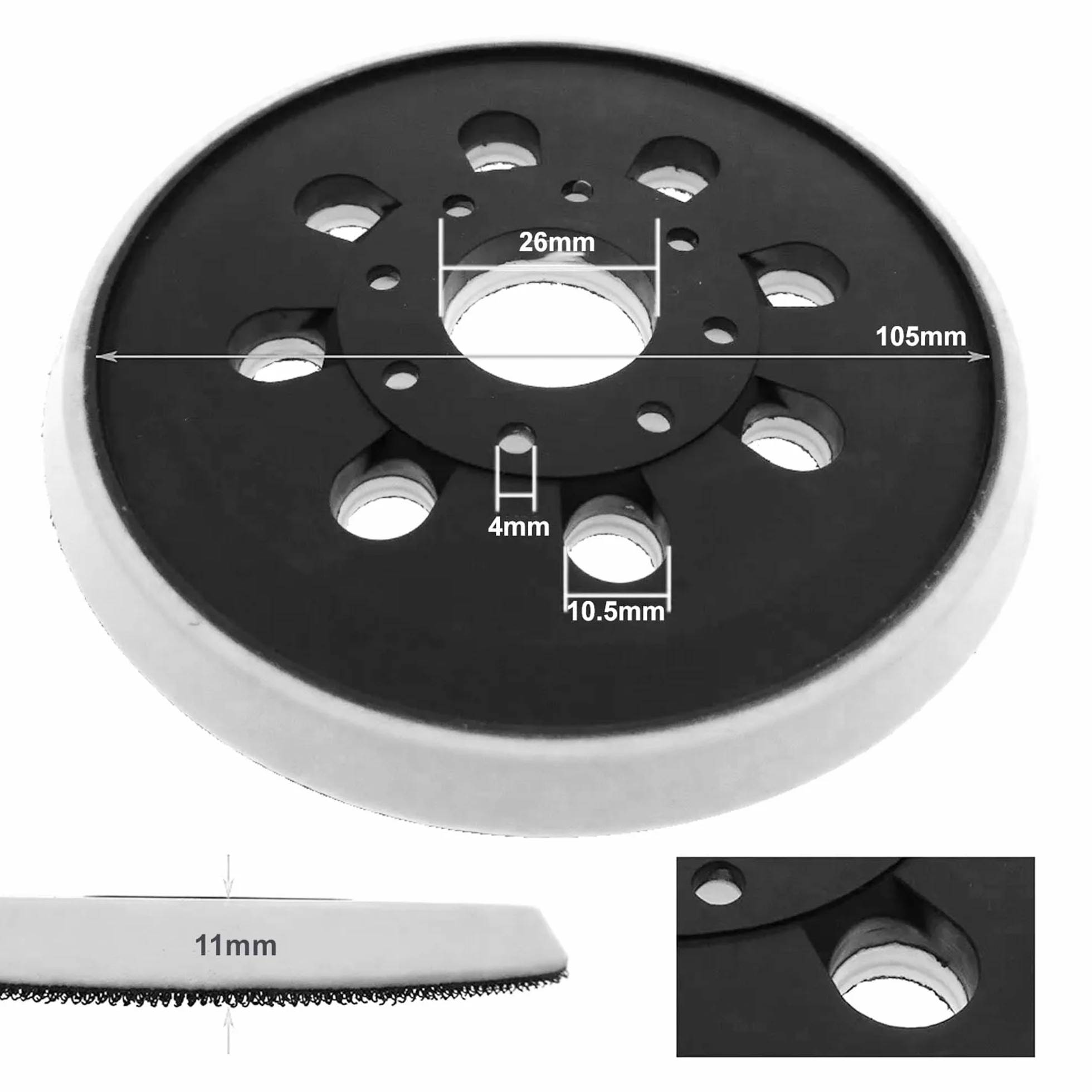 Plateau de Ponçage 125mm compatible Bosch PEX 220 A GEX 125-1 AE PEX 220 AE 2 Pièces