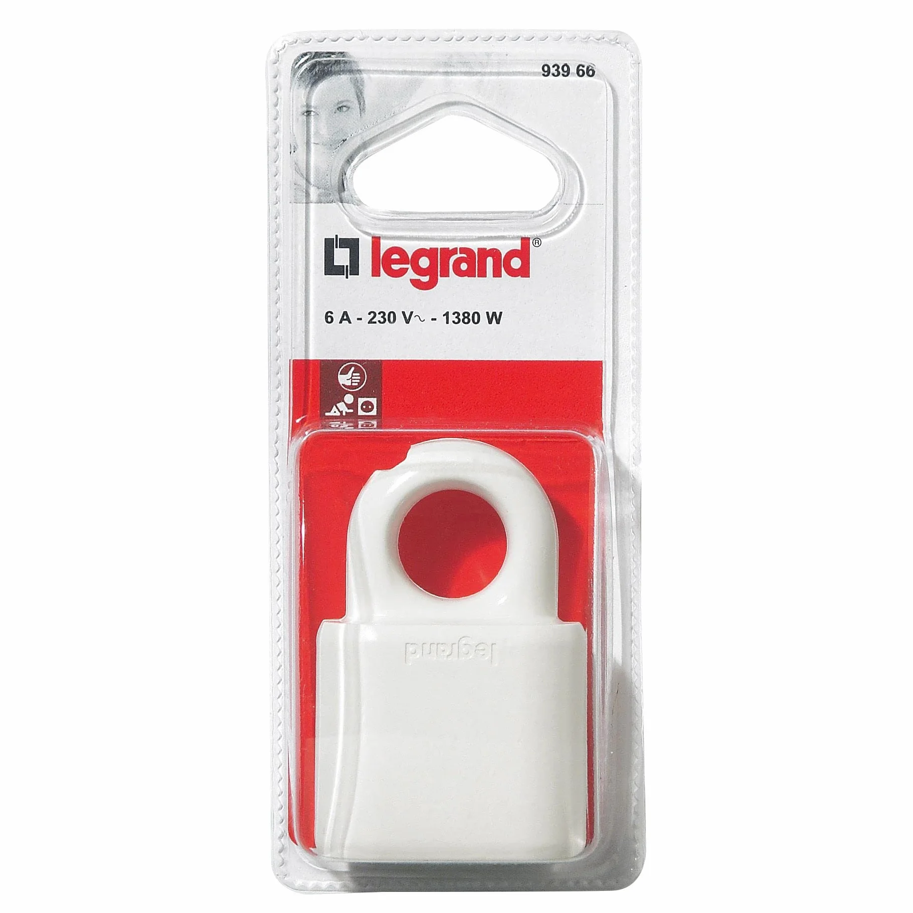 Legrand Fiche 6A plate femelle sans terre plastique blanc