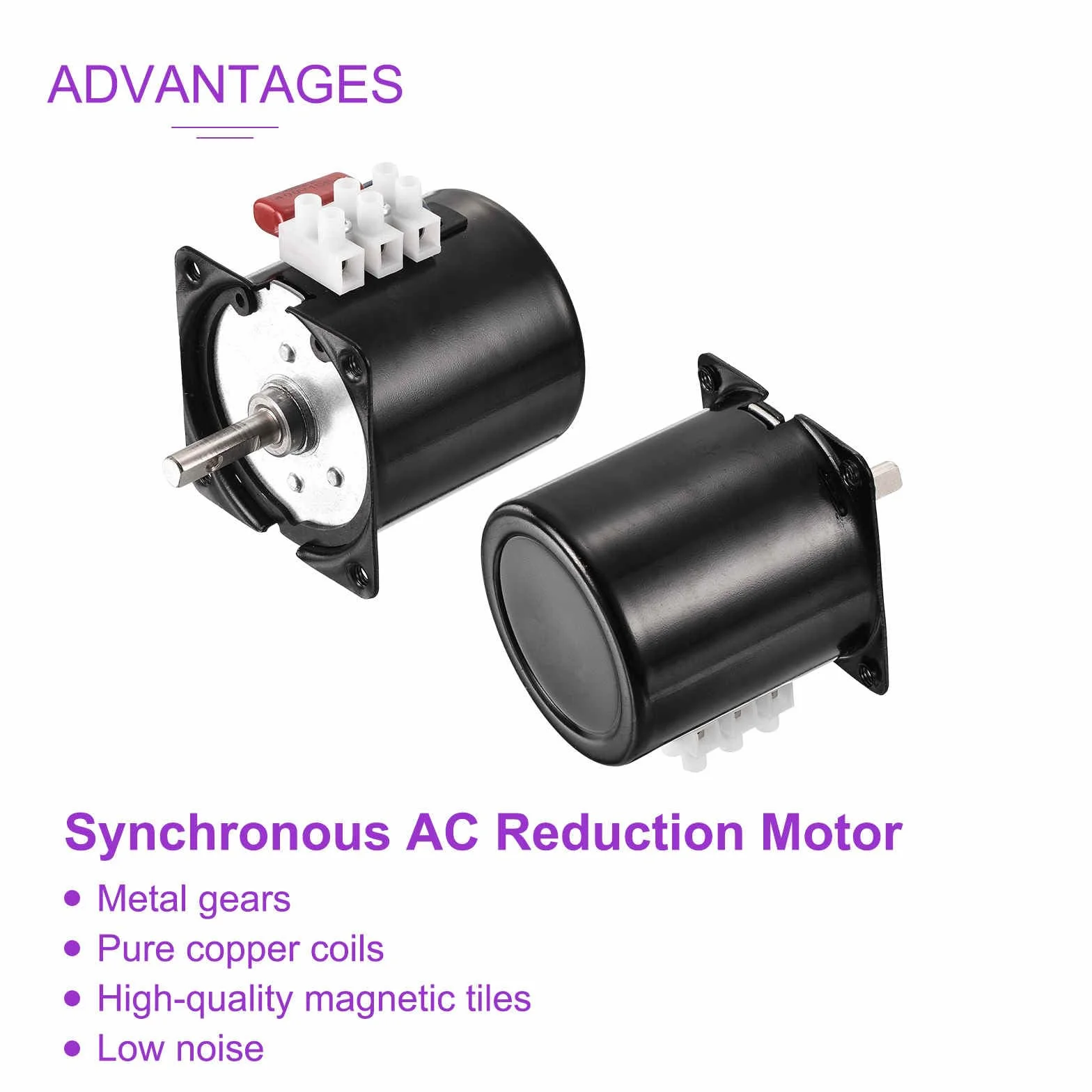 DMiotech Moteur AC Synchrone Réducteur 60KTYZ 110V 2.5RPM 350N.cm CW/CCW Faible Bruit