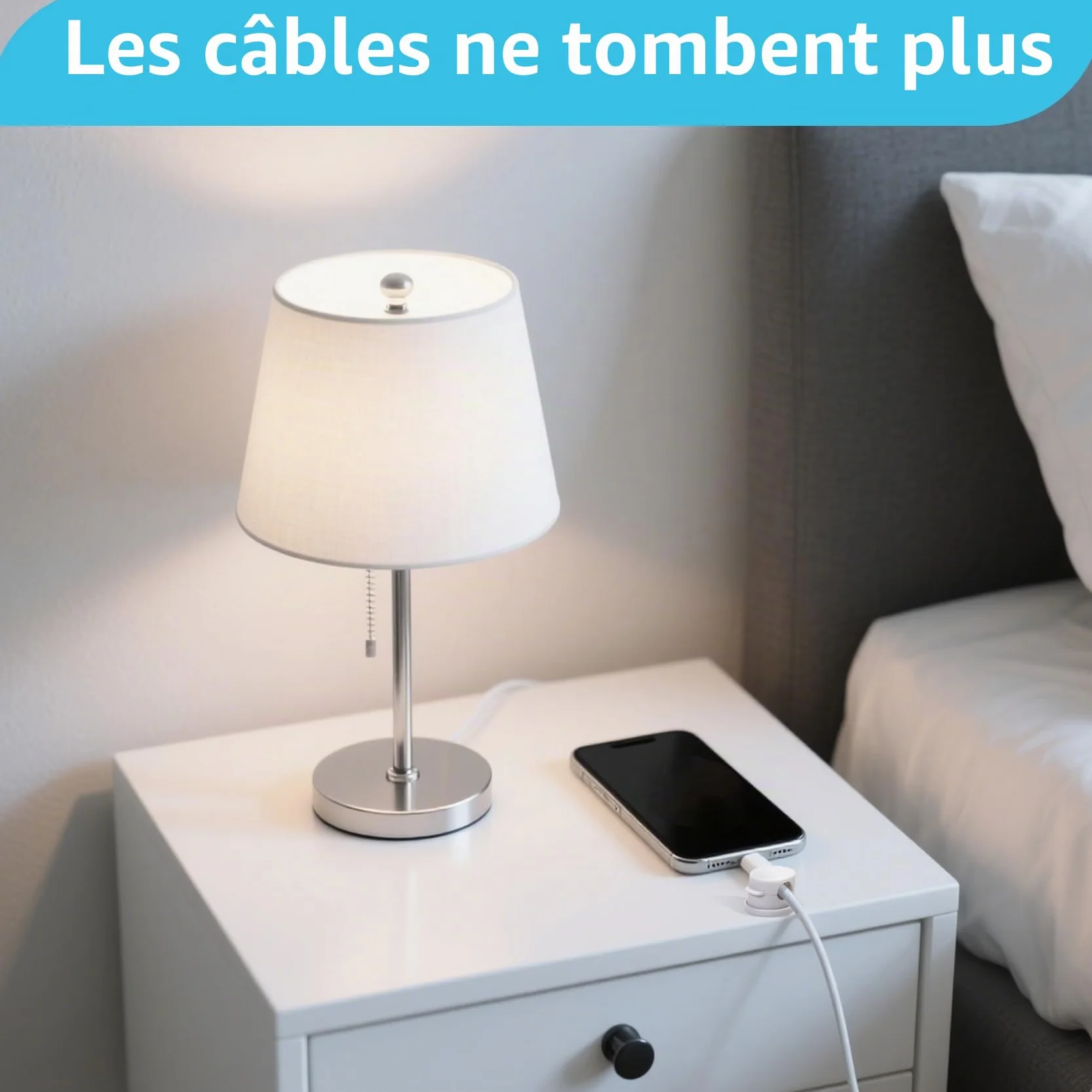 Lot de 8 supports de câbles rotatifs à 360° organisateur de cordons à ressort gestion des fils de bureau