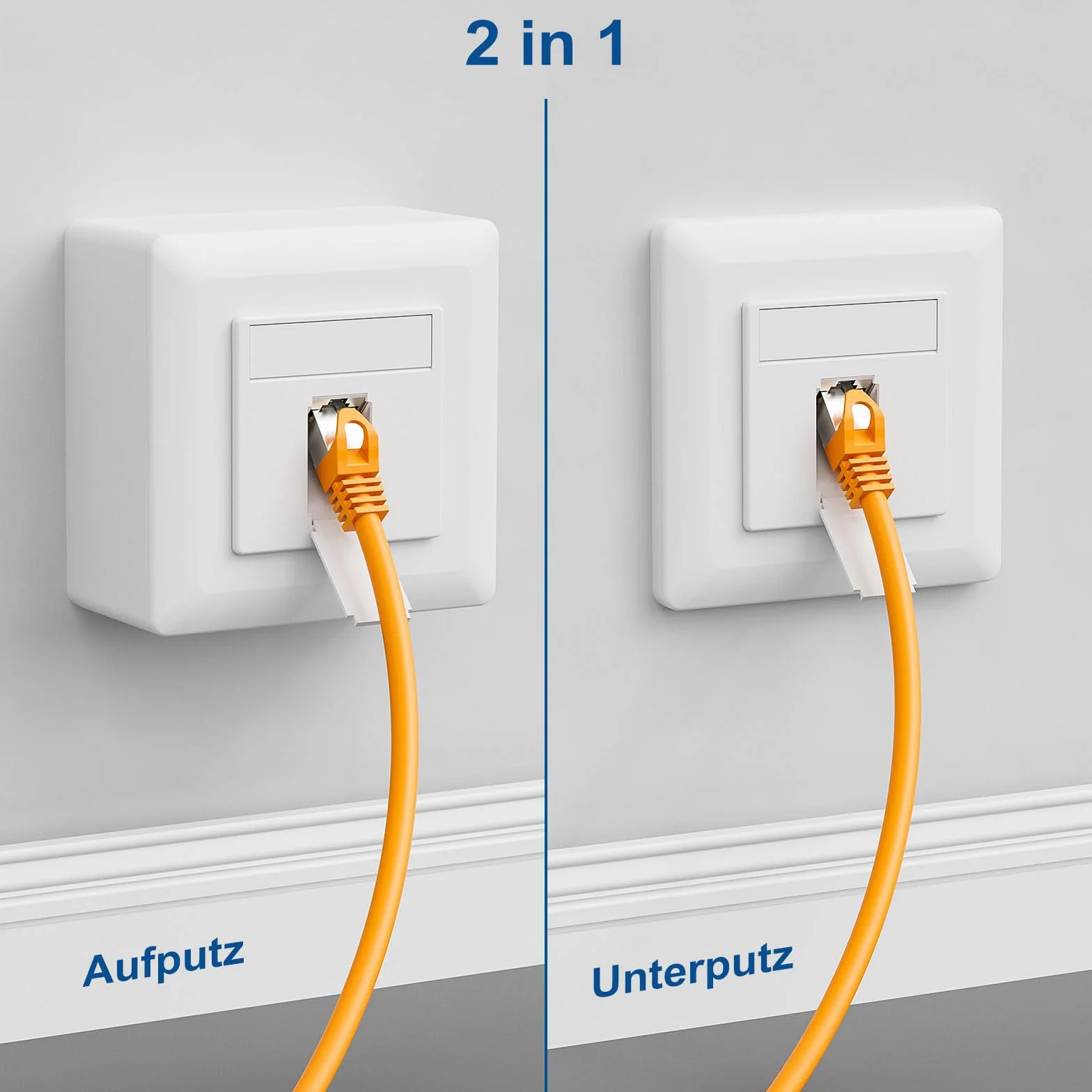 iwillink Prise réseau Cat7 LAN 10 Gigabit blindée POE+ Compatible CAT7 CAT6 CAT6A Blanc