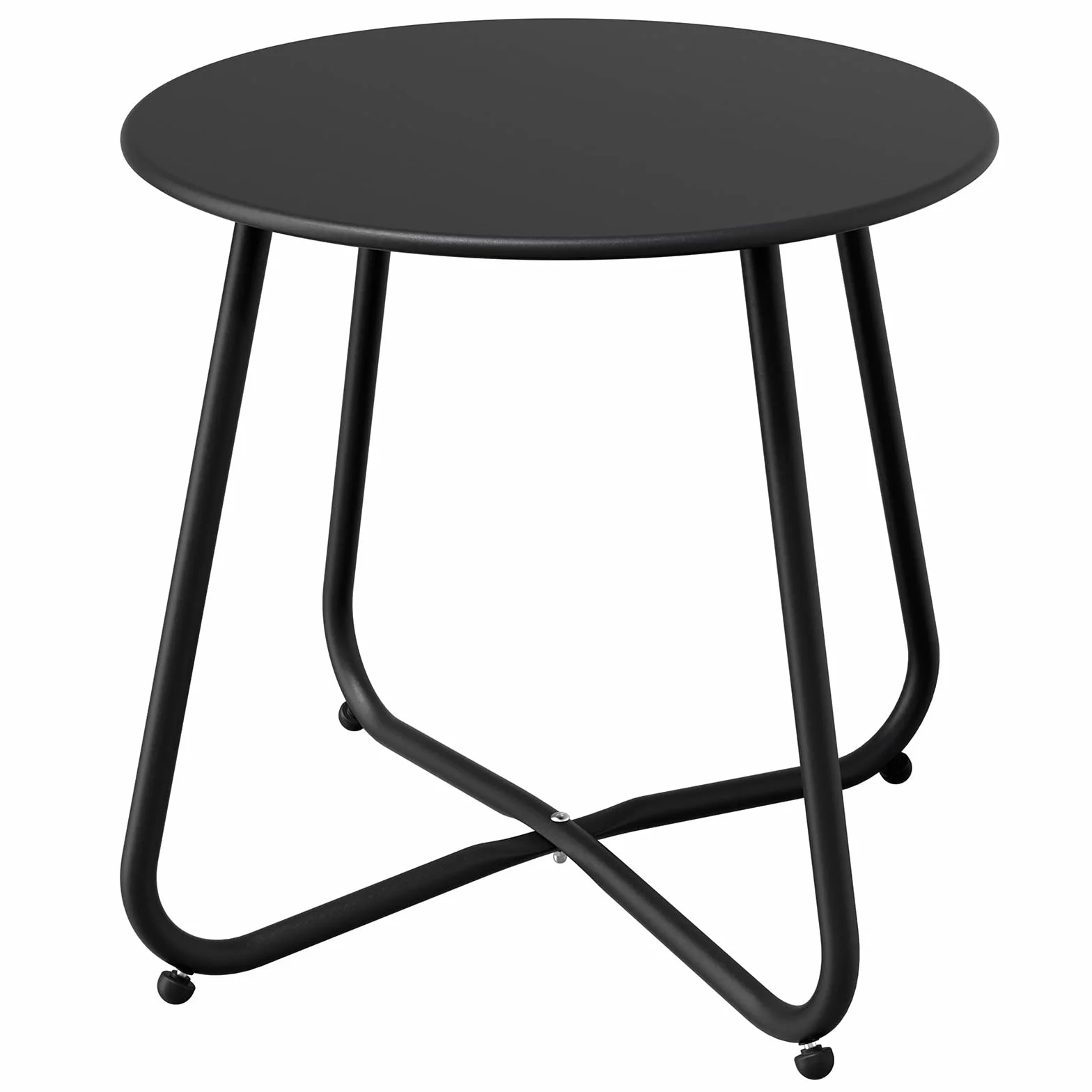 Grand patio Petit Table d'Appoint, Couleurs Variées, Café Table, Acier de Première Qualité, Poids Léger, Table Basse pour Bureau, Balcon, Cuisine et la Chambre (Noir)