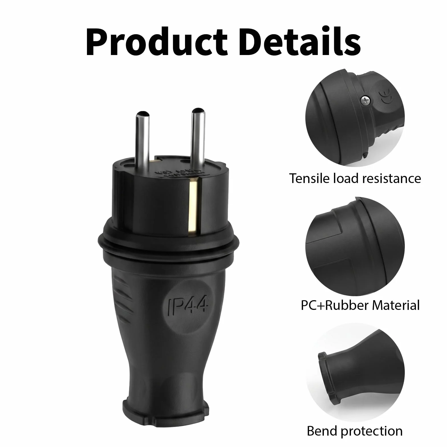 Lot de 10 Connecteurs Schuko IP44 250V 16A Fiche Mâle + Prise Femelle Étanche