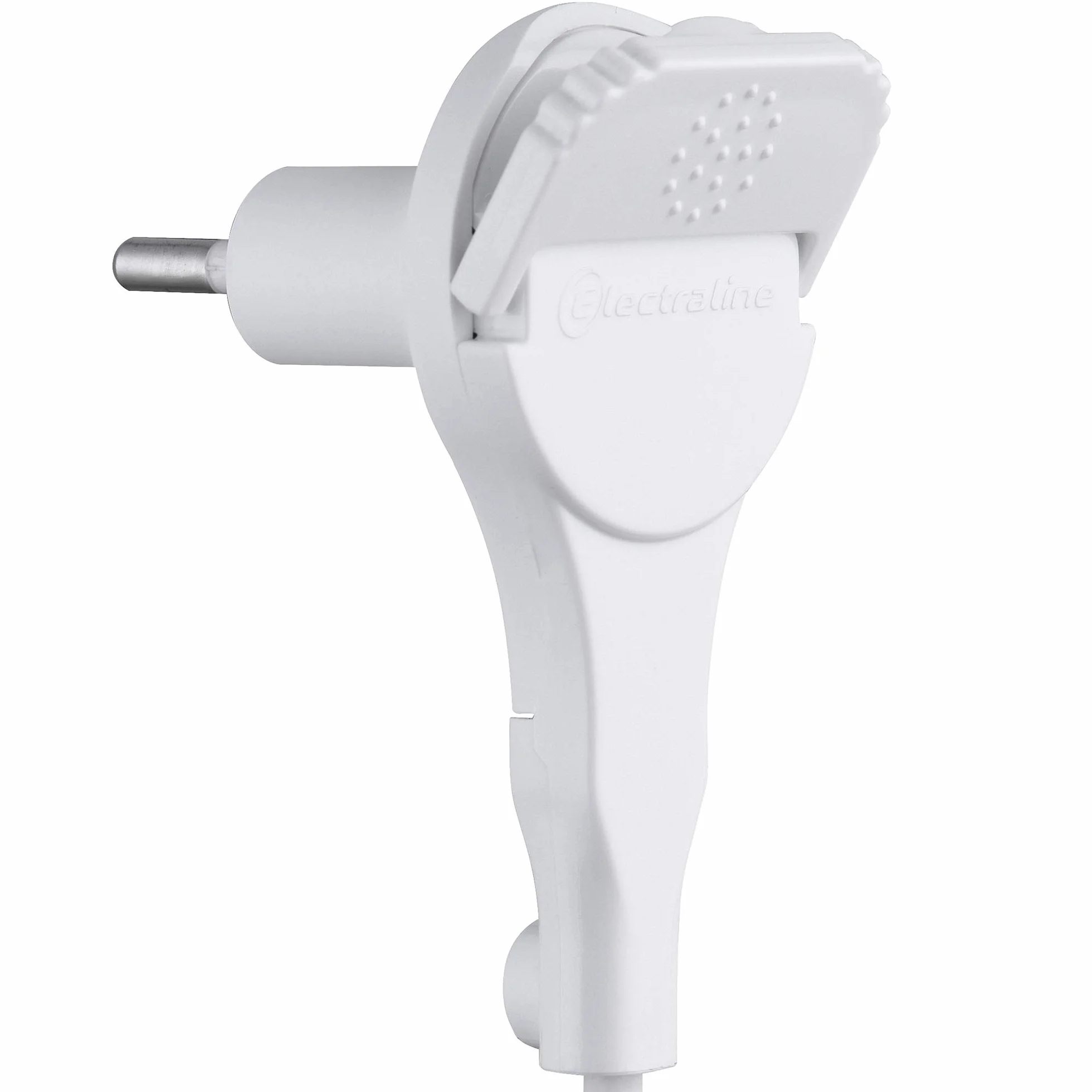 Electraline Fiche male 2P 6A Blanche extra plate