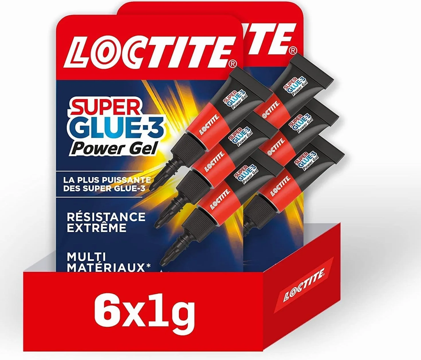Loctite Super Glue-3 Power Gel Mini Dose Colle Forte Transparente 6 Tubes de 1 g