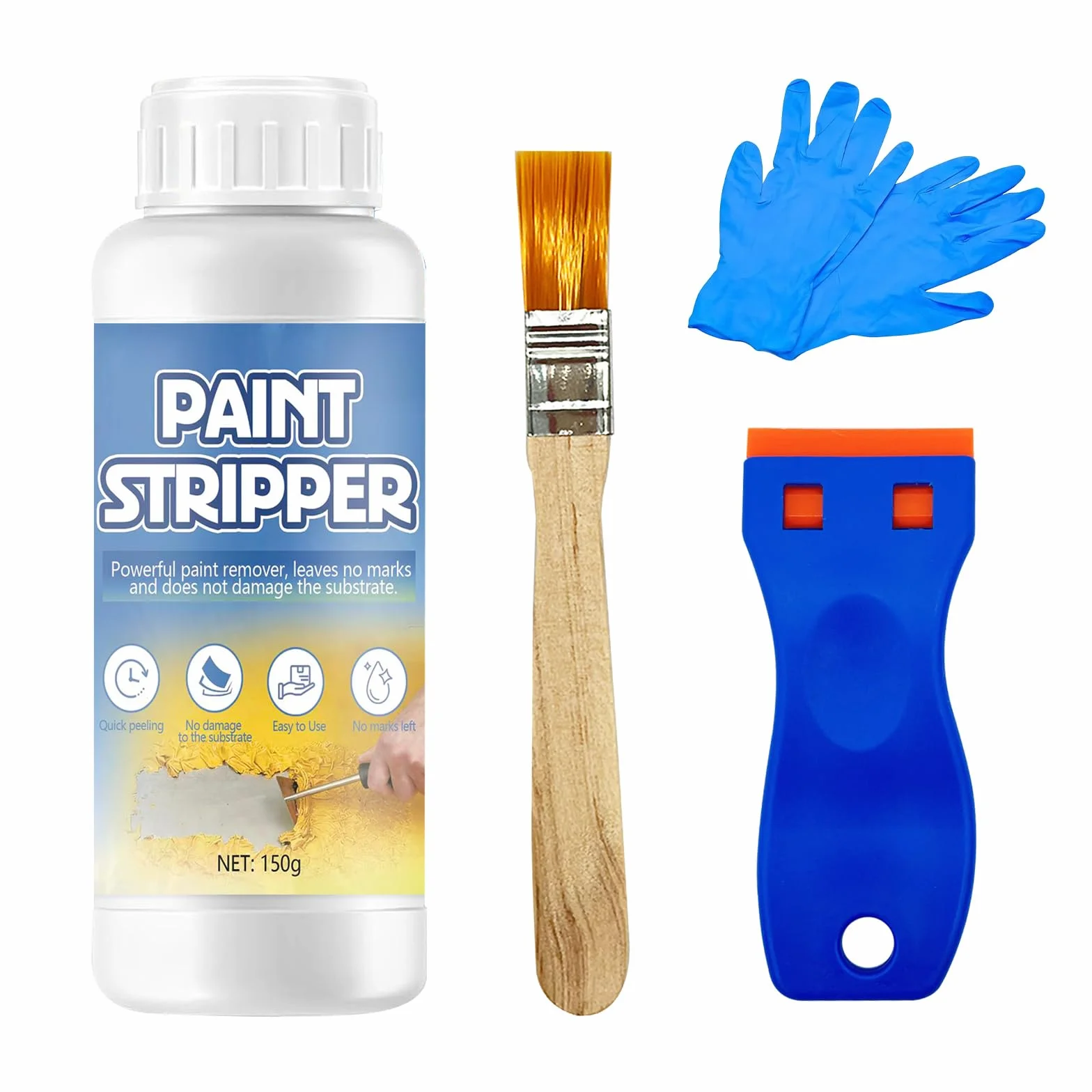 Décapant Universel 150g Décapant Peinture Pinceaux Bois Fer Métaux
