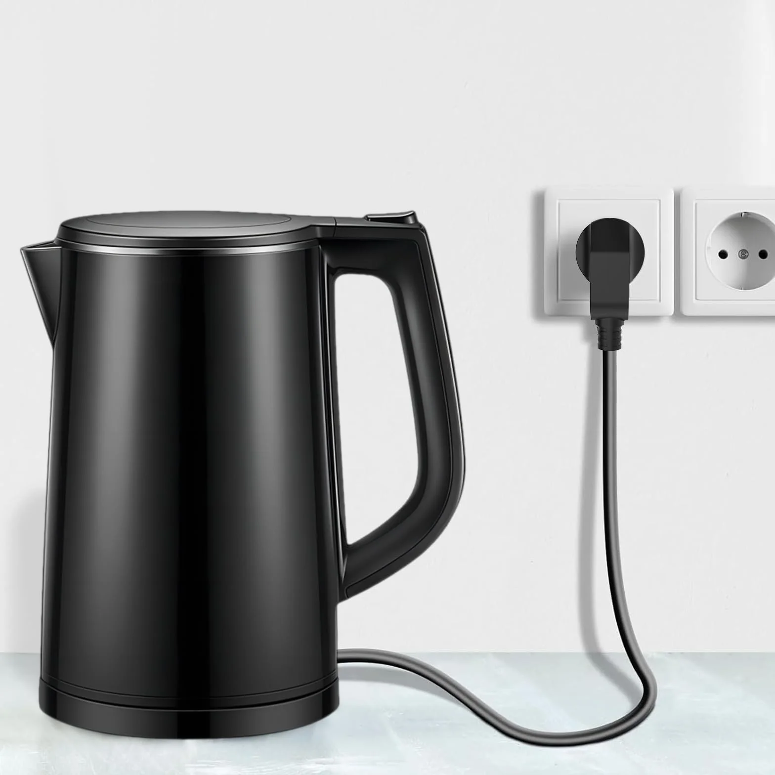 Prise Electrique Européenne IP20 250V 16A Schuko Noir