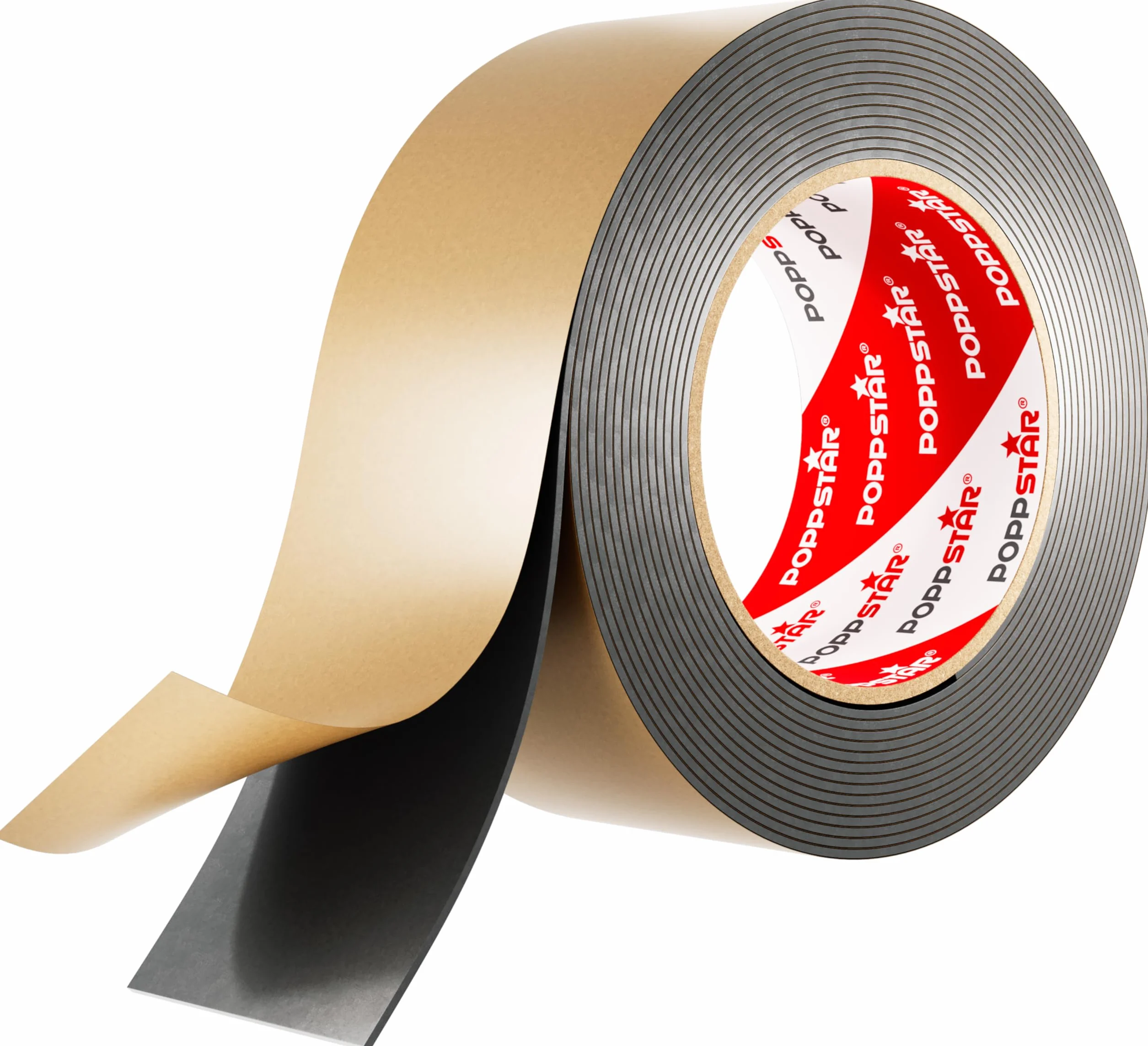 POPPSTAR Ruban adhésif double face en butyle 5 m x 50 mm x 1,6 mm noir étanchéité autocollant