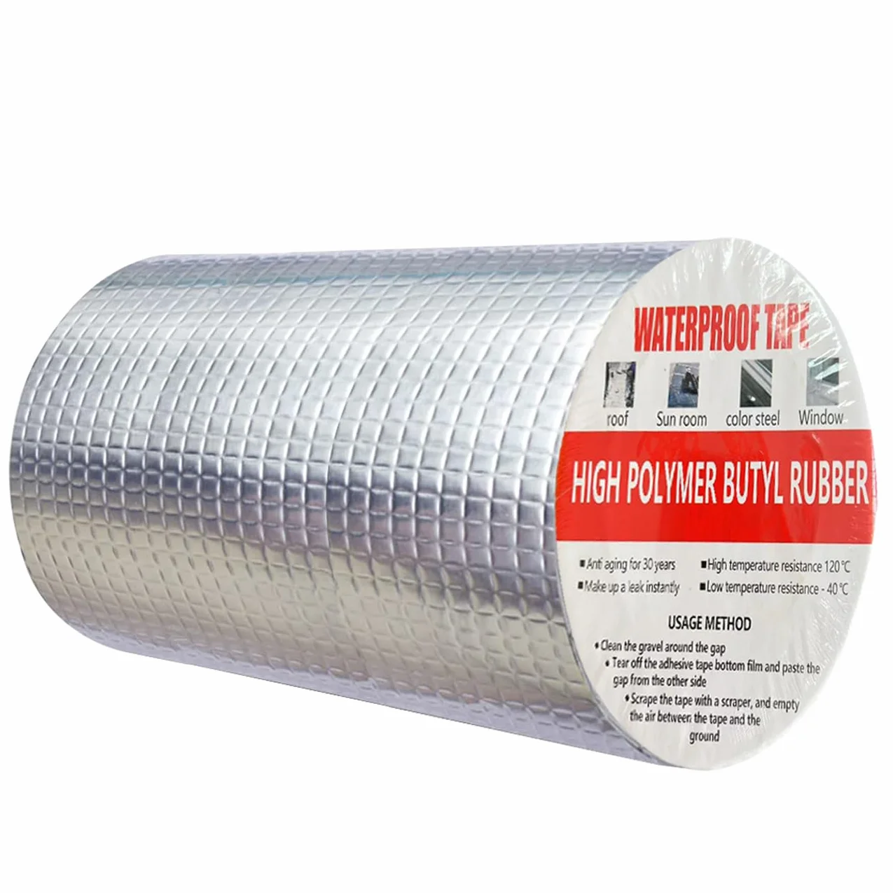 Bande de butyle imperméable asphalte adhésive feuille aluminium étanchéité fuite toit 20cm x 5m