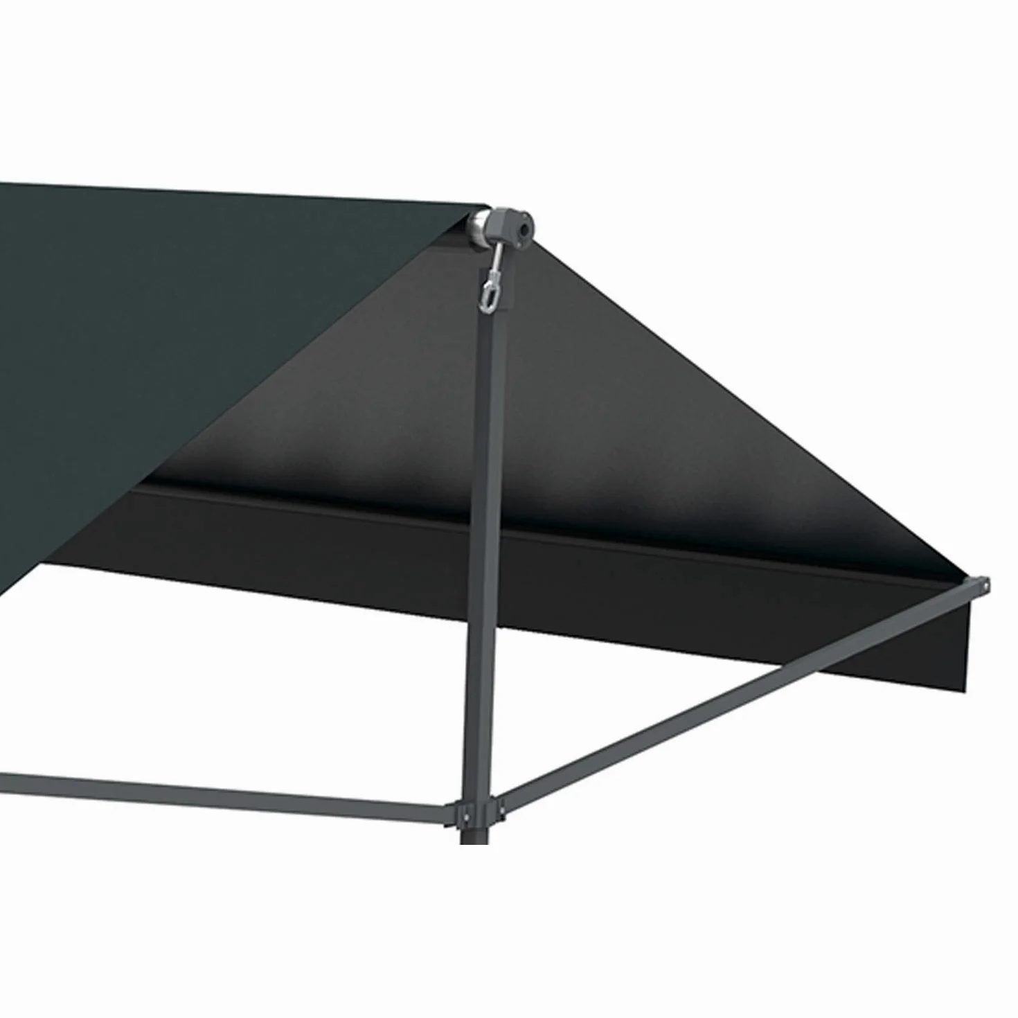 Store Banne Double Pente 4x3m Manuel ISEO Gris - Toile Waterproof 250g/m² Hydrofuge & Anti-UV - Protection Jardin & Terrasse avec Manivelle - Structure Aluminium Robuste - Concept Usine