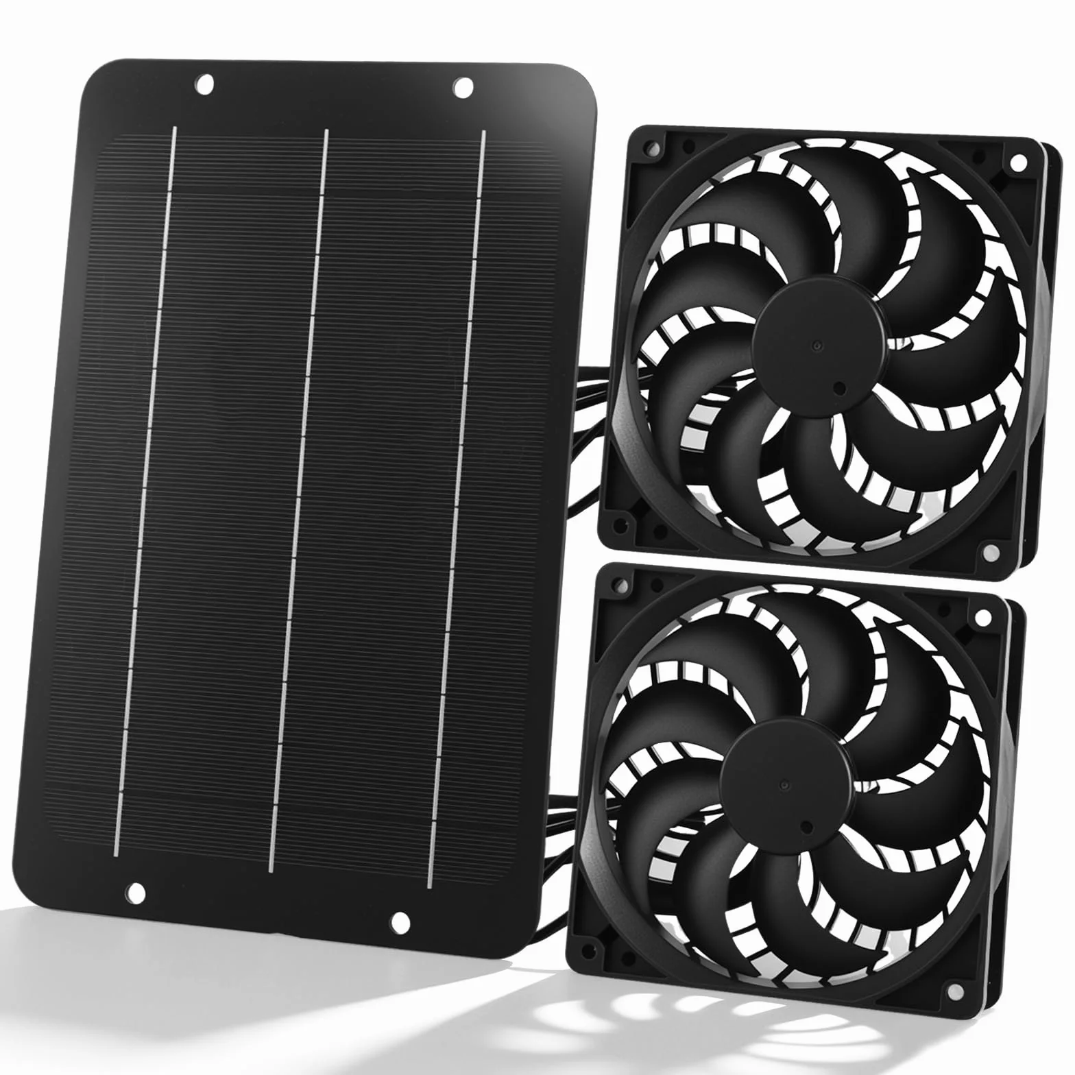 Joycabin Ventilateur solaire 12V 10W double extraction portable pour serre