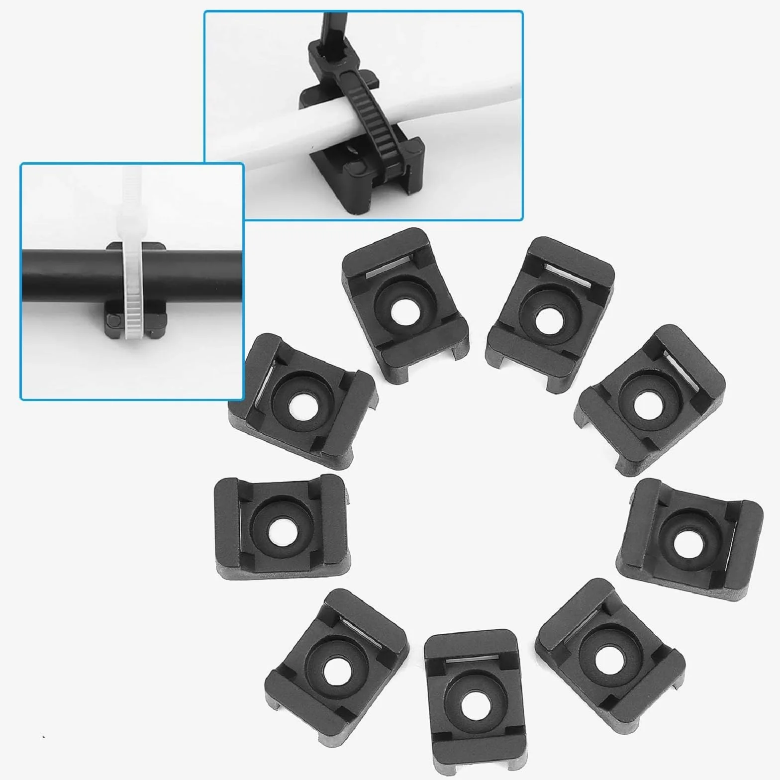 Attache de câble noir 150PCS supports 23mmx16mm type selle support de base