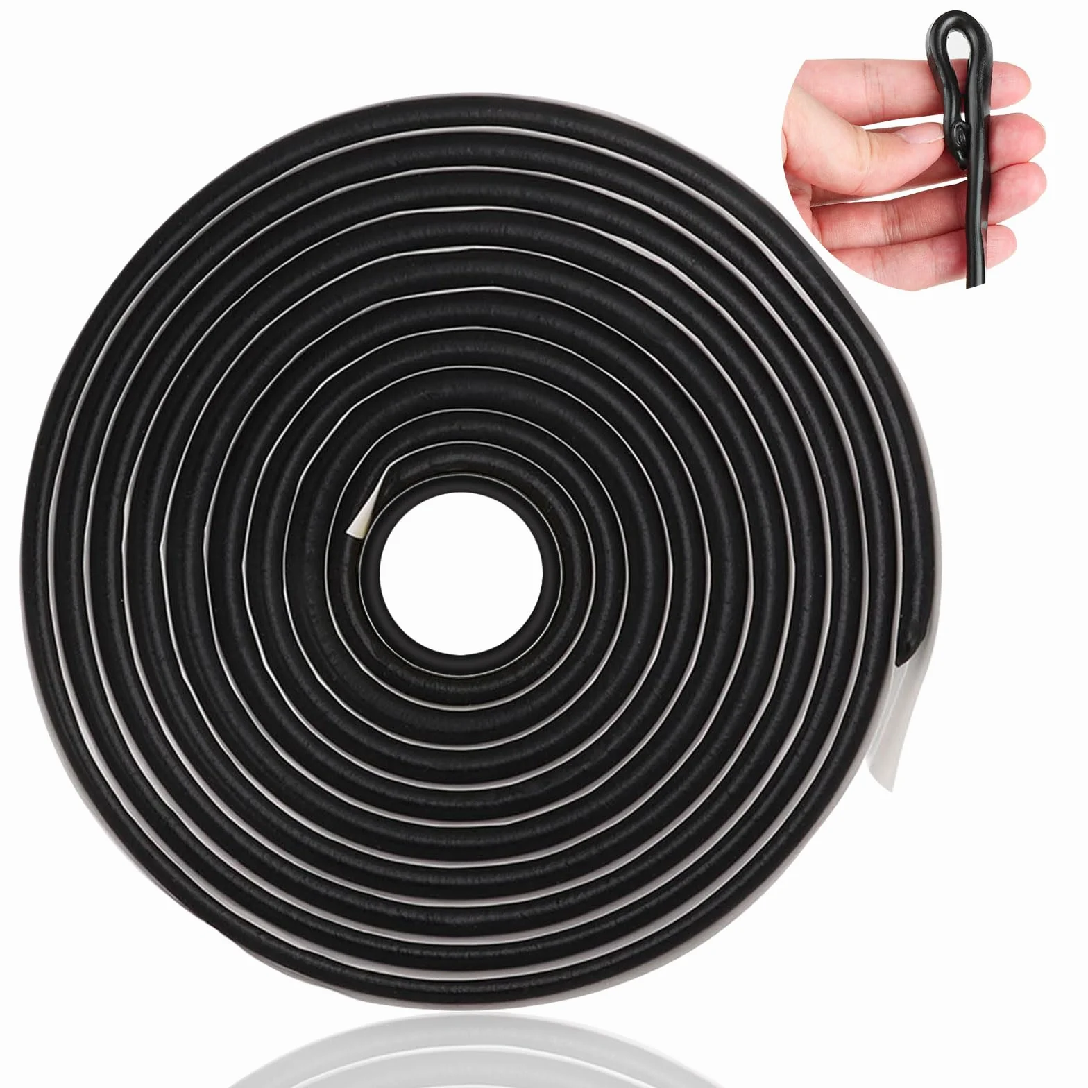 Ruban adhésif en caoutchouc butyle étanche 8 mm x 5 m noir double face pour fenêtres de voiture