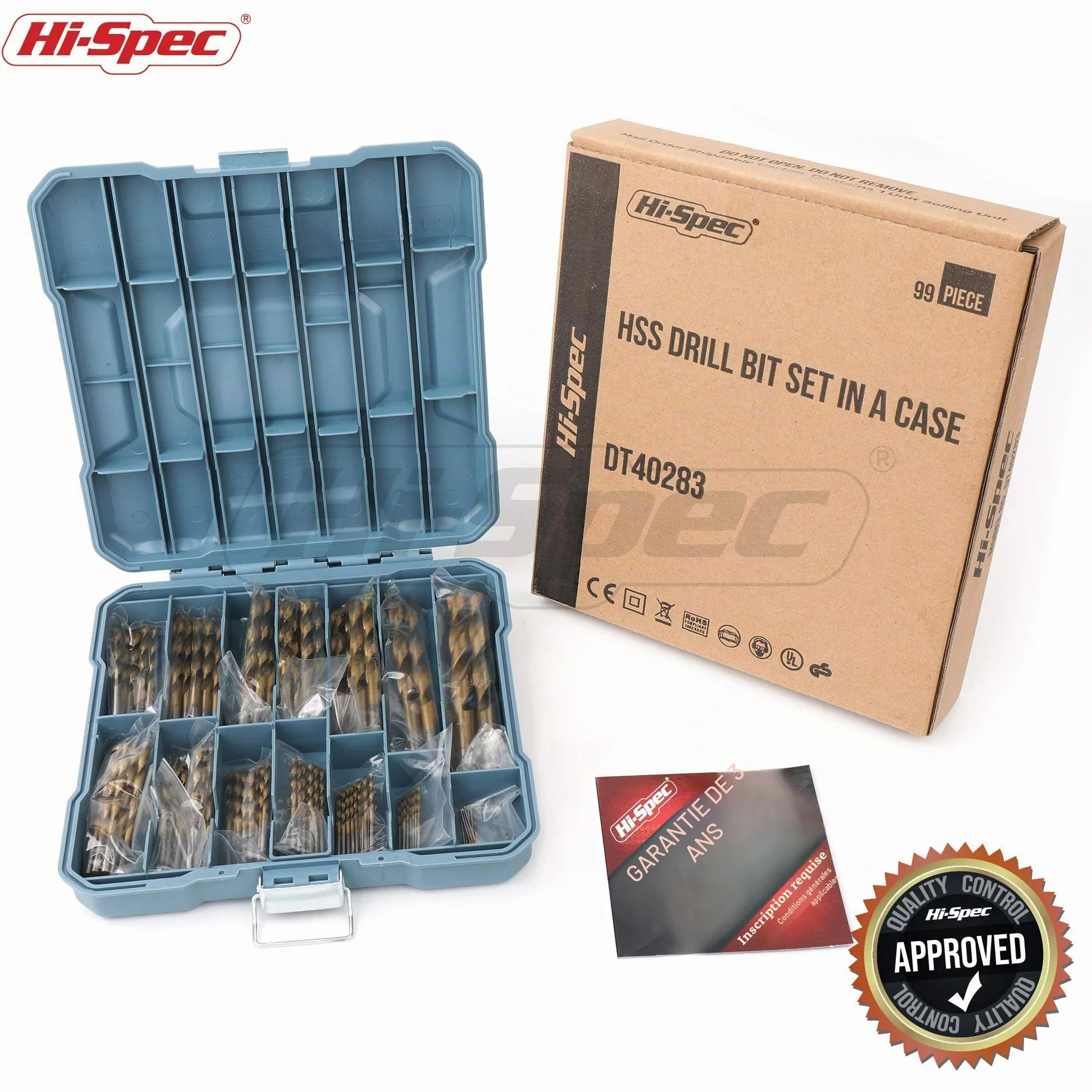 Lot de 99 Forets HSS Acier Revêtu Titane (1-10 mm) - Kit Complet Bois Métal Plastique avec Coffret Rangement