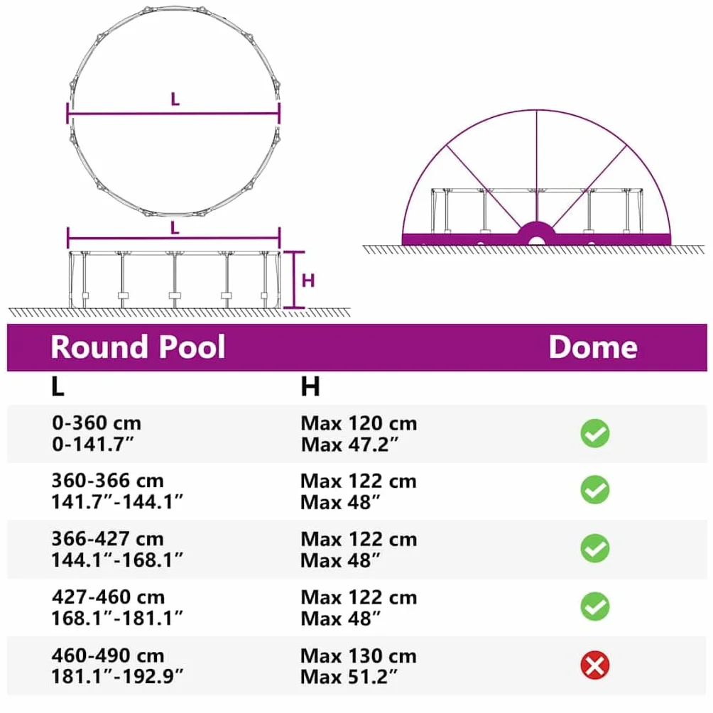 VidaXL Dôme de Piscine Gris et Orange 546 x 516 x 250 cm Anti-UV Pliable