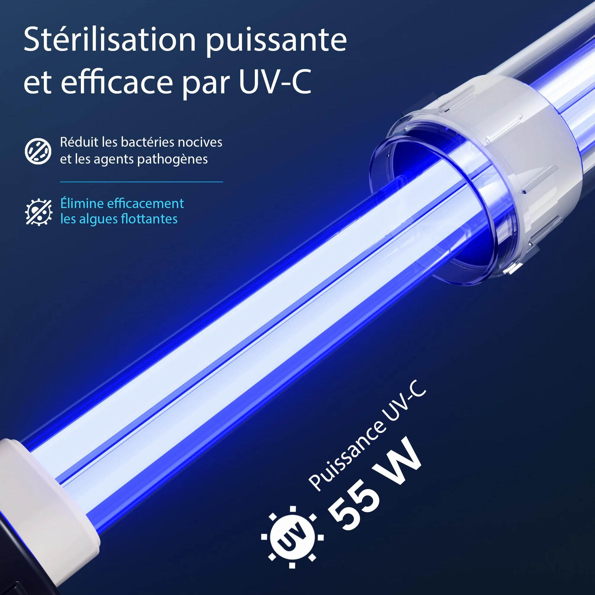 SunSun CPF-30000 Filtre de bassin à pression UVC 55 W 12000 l/h pour étang 60000 l