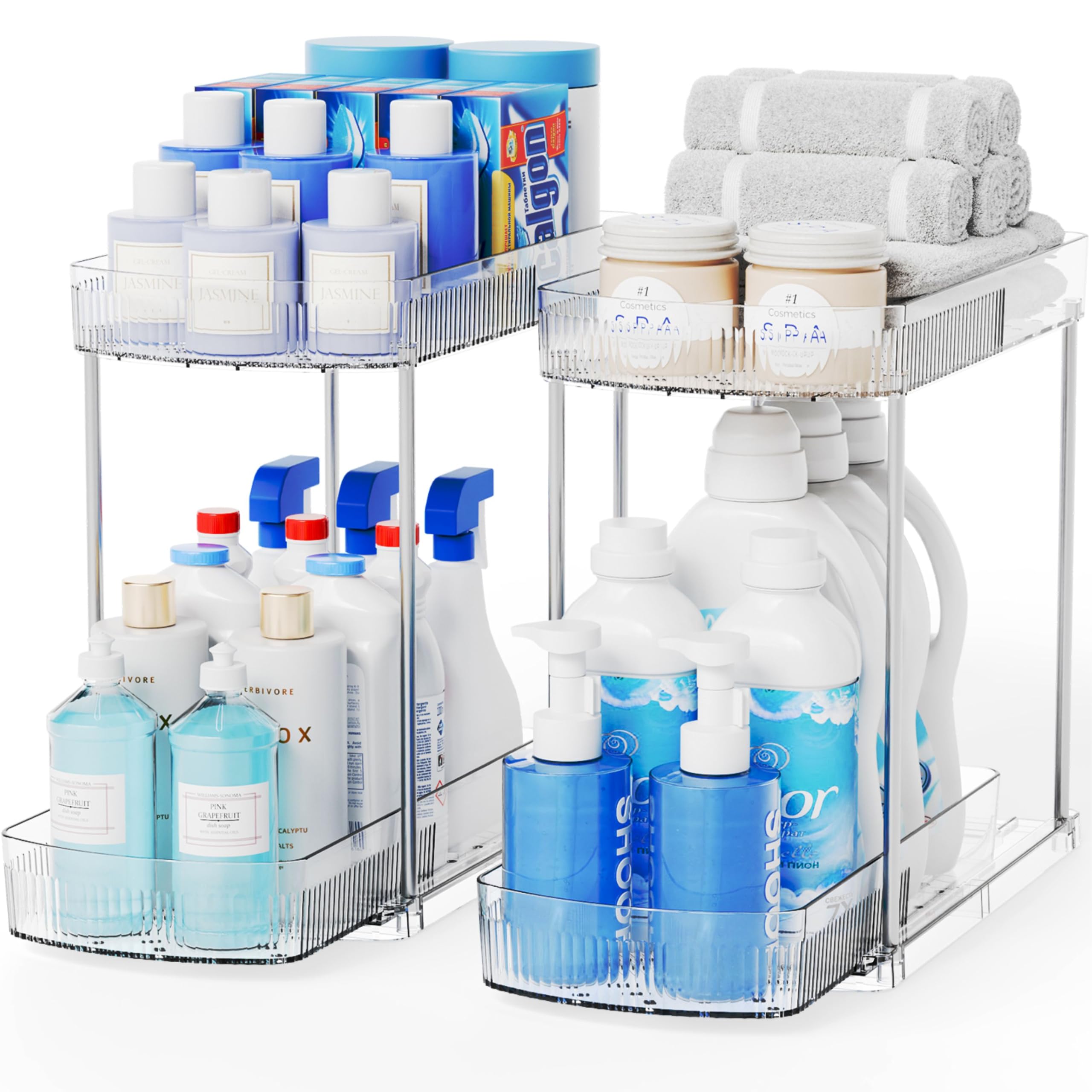 Clear Acrylic 2-Tier Pull-Out Under-Sink Organizer