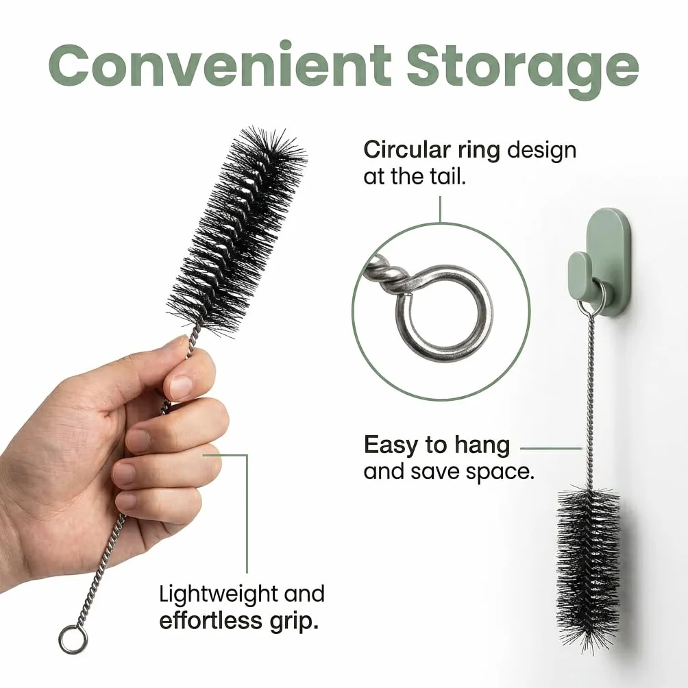 Brosse Métallique 40mm Acier Inoxydable Kit Ramonage Flexible pour Nettoyage Conduits Fumée Chaudière Poêle Granulés