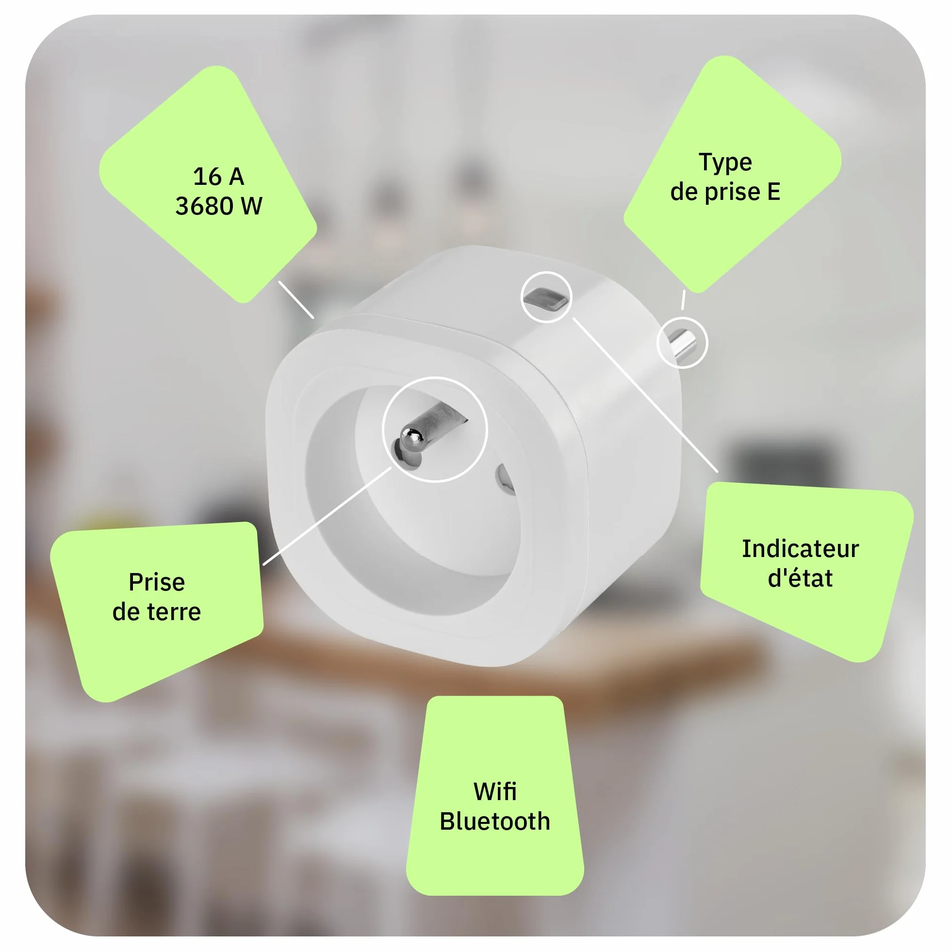 OMA JIN by Netatmo Prise Connectée Programmable 16A 3680W WiFi Bluetooth OSP-FR