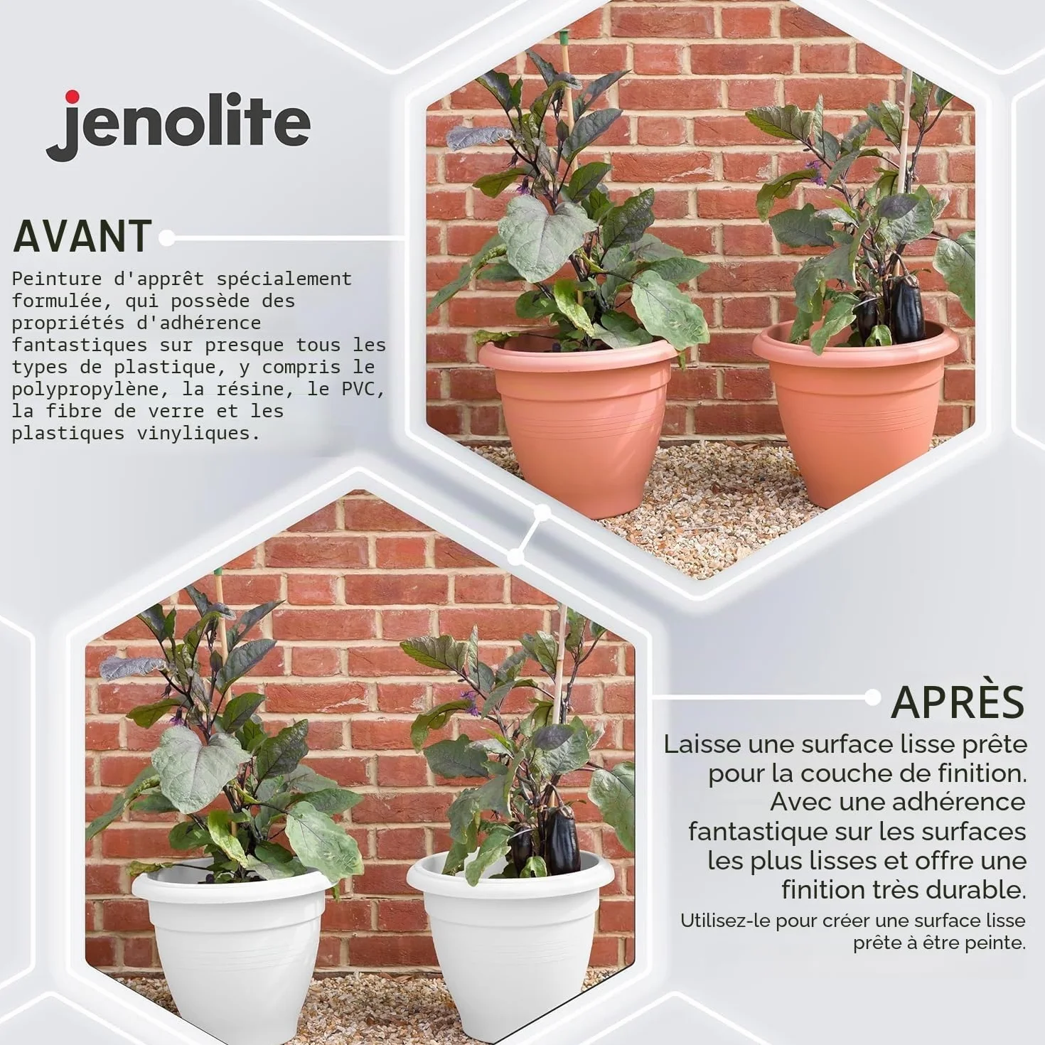 JENOLITE Plastic Primer Aerosol 400 ml Gris Apprêt plastique durable
