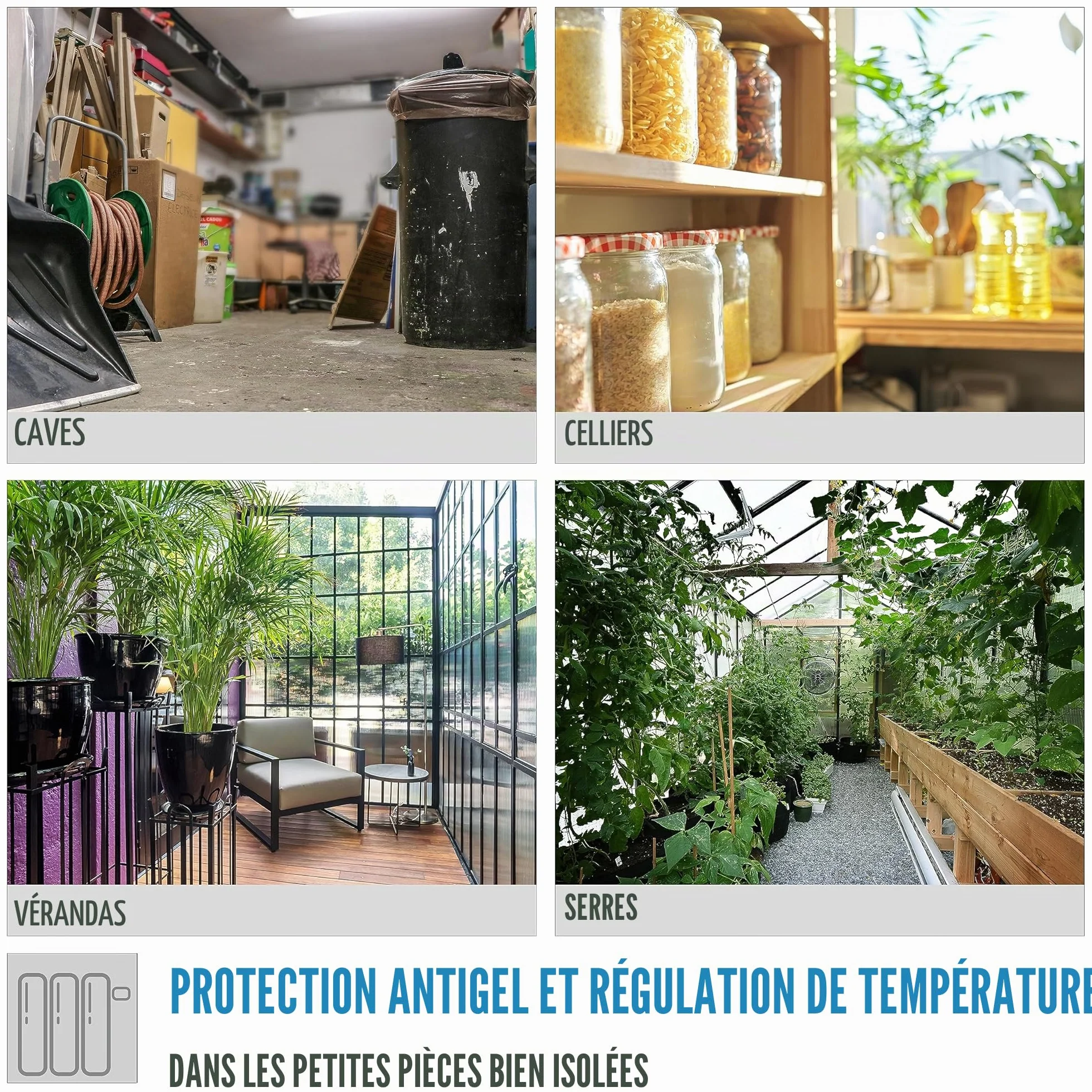 Güde Détecteur de gel GFW 520 450-520 W 10 m³ thermostat réglable anti-gel protection surchauffe