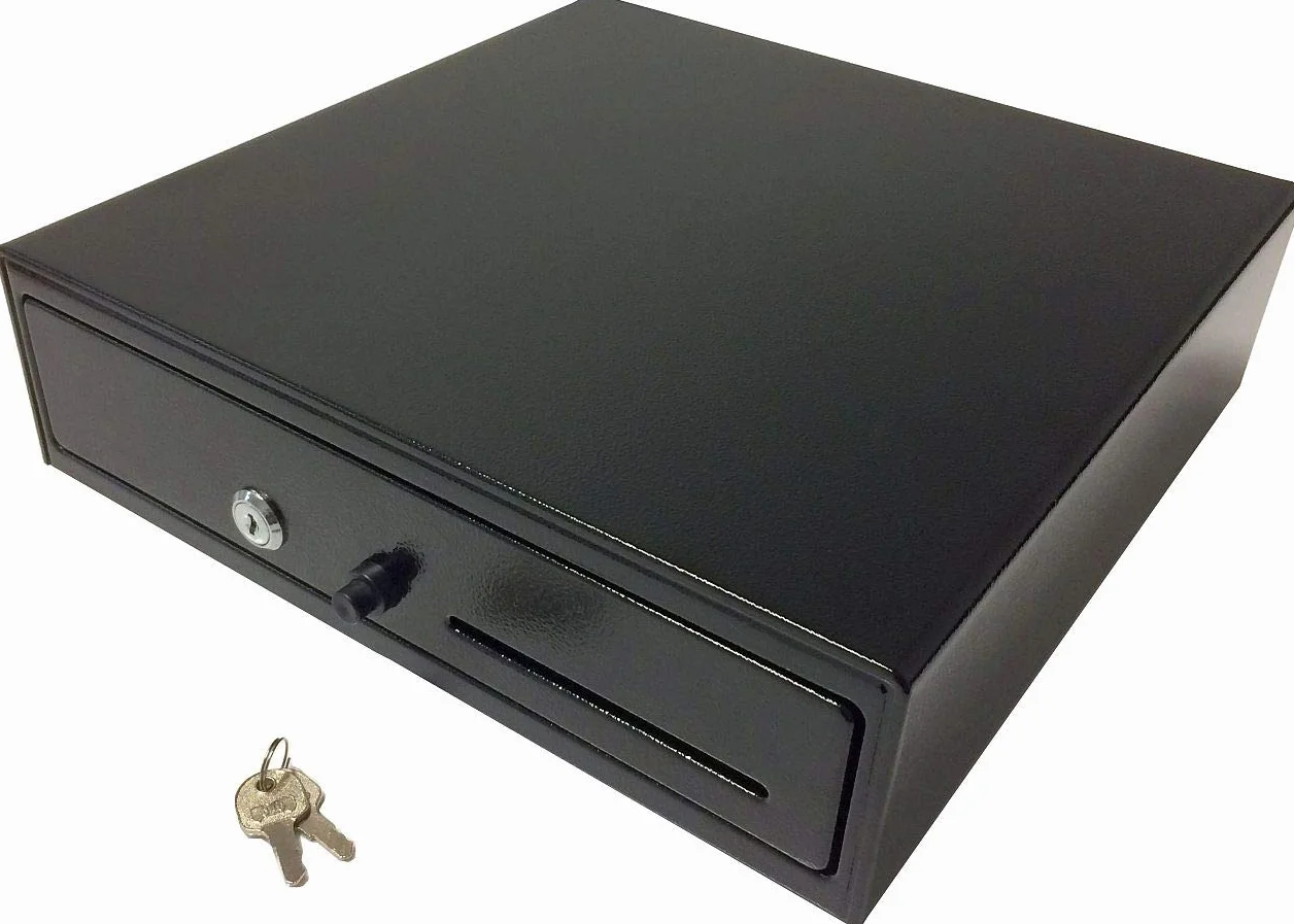 ACROPAQ Tiroir Caisse par pression 33 x 33 cm 8 compartiments billets 4 monnaies Noir AC335PBK