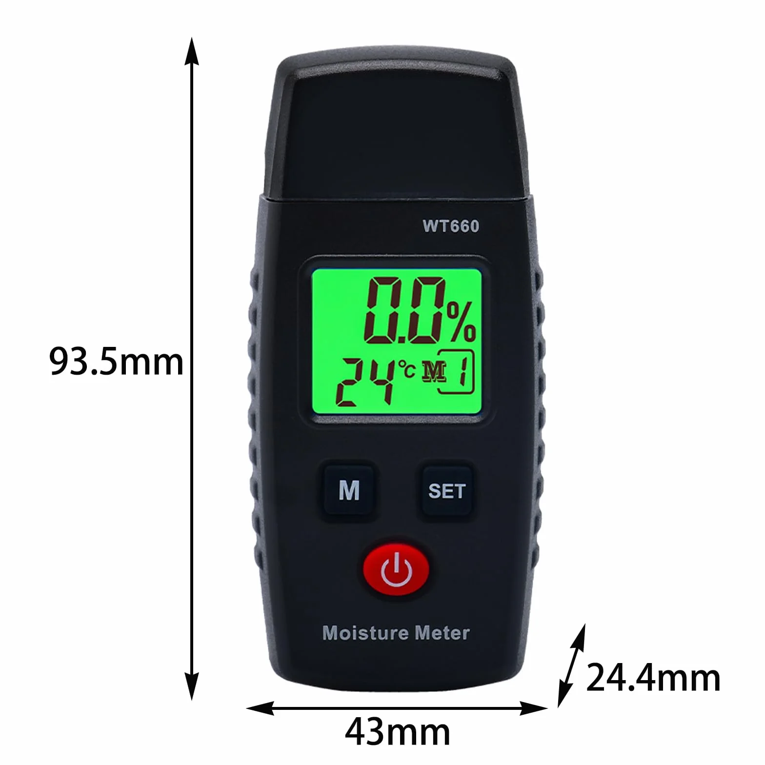 Hygromètre à pin pour bois 7 modes écran LCD rétroéclairage détecteur de moisissure matériaux de construction