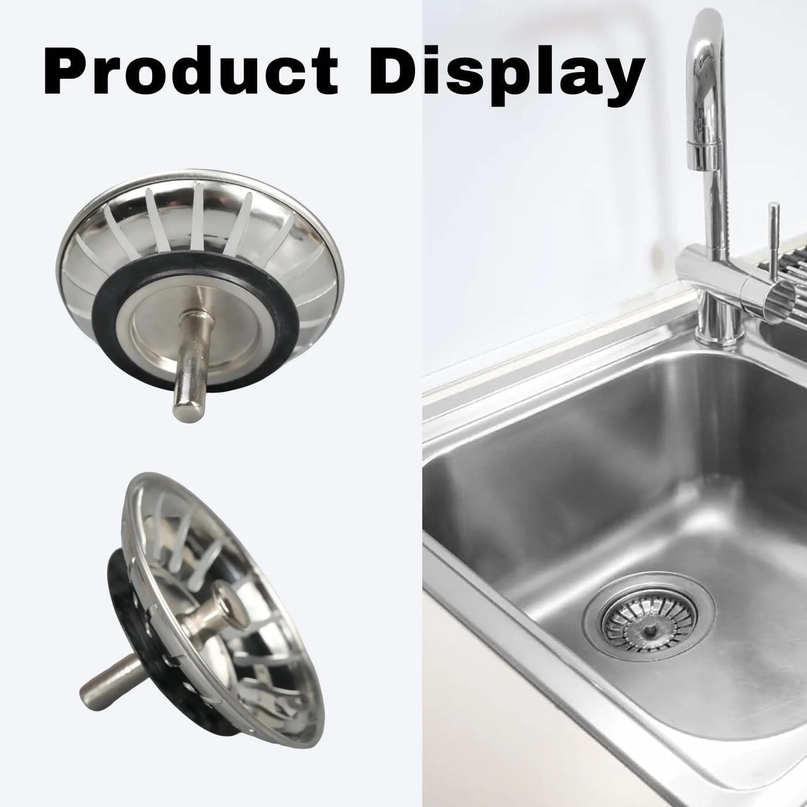 Bouchon d'évier en Acier Inoxydable 78mm - Remplacement pour Éviers de Cuisine