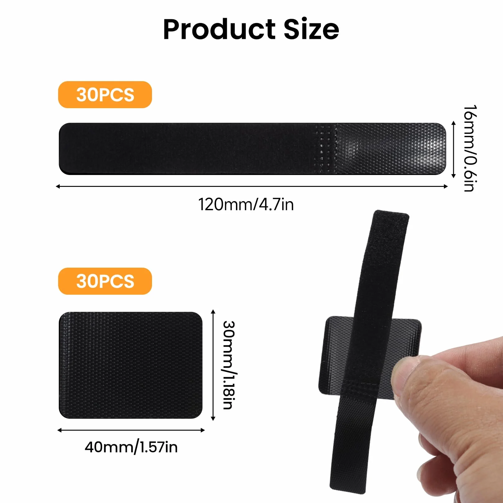 Kit de gestion de câbles 30 pièces clips plateaux autocollants réglables réutilisables noir