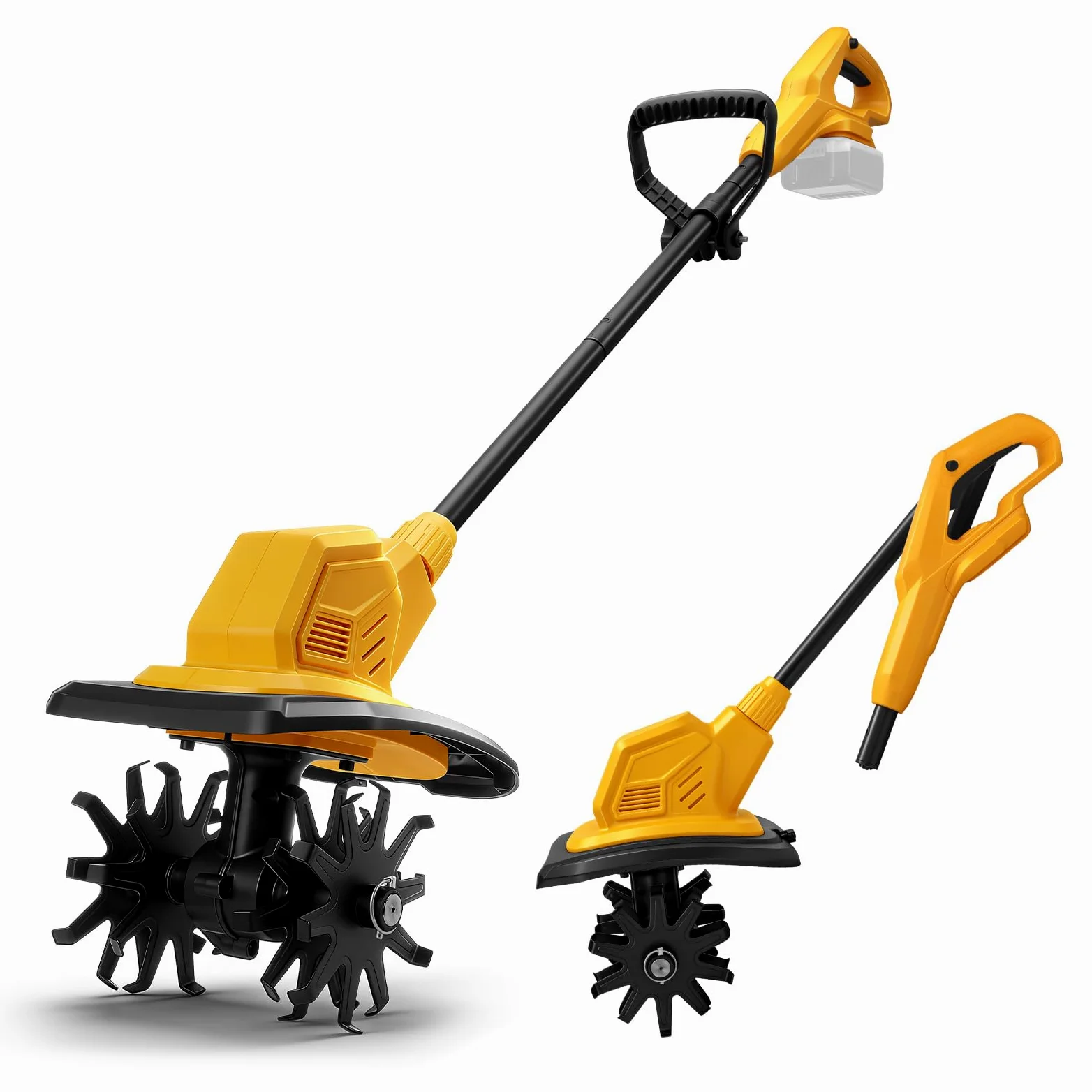 WingFly Motobineuse sans Fil pour Dewalt 20 V Batterie, 800 W motoculteur électrique, Moteur sans balais, Vitesse 387 TR/Min, Profondeur de Travail 18 cm et Largeur de Travail 20 cm (sans Batterie)