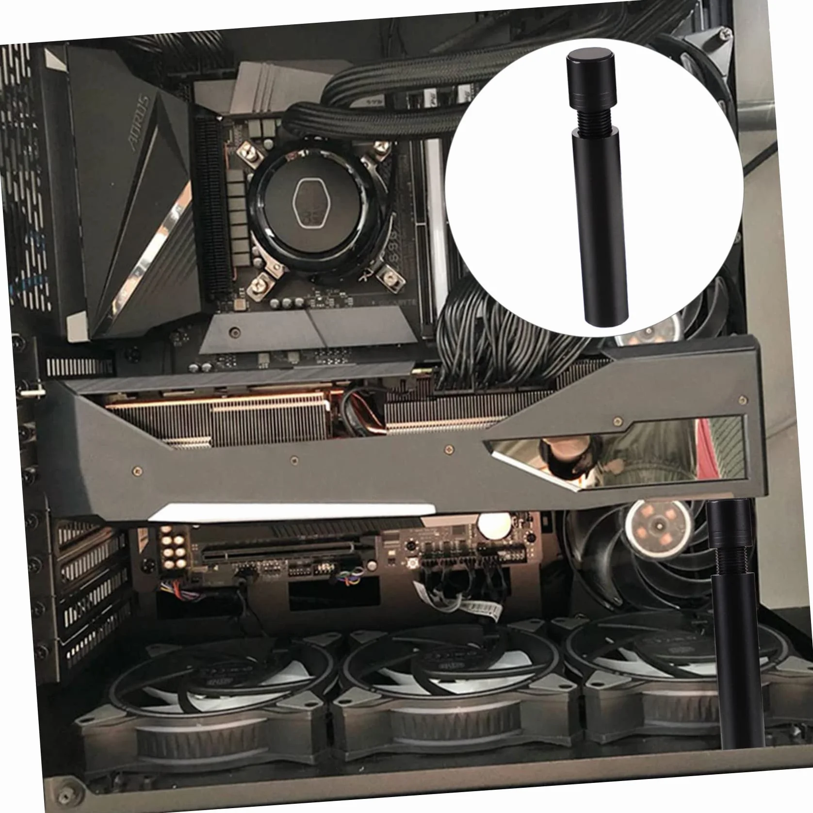 Support Carte Graphique Gpu Réglable Aluminium Antidérapant Compatible RX Anti-affaissement Extensible