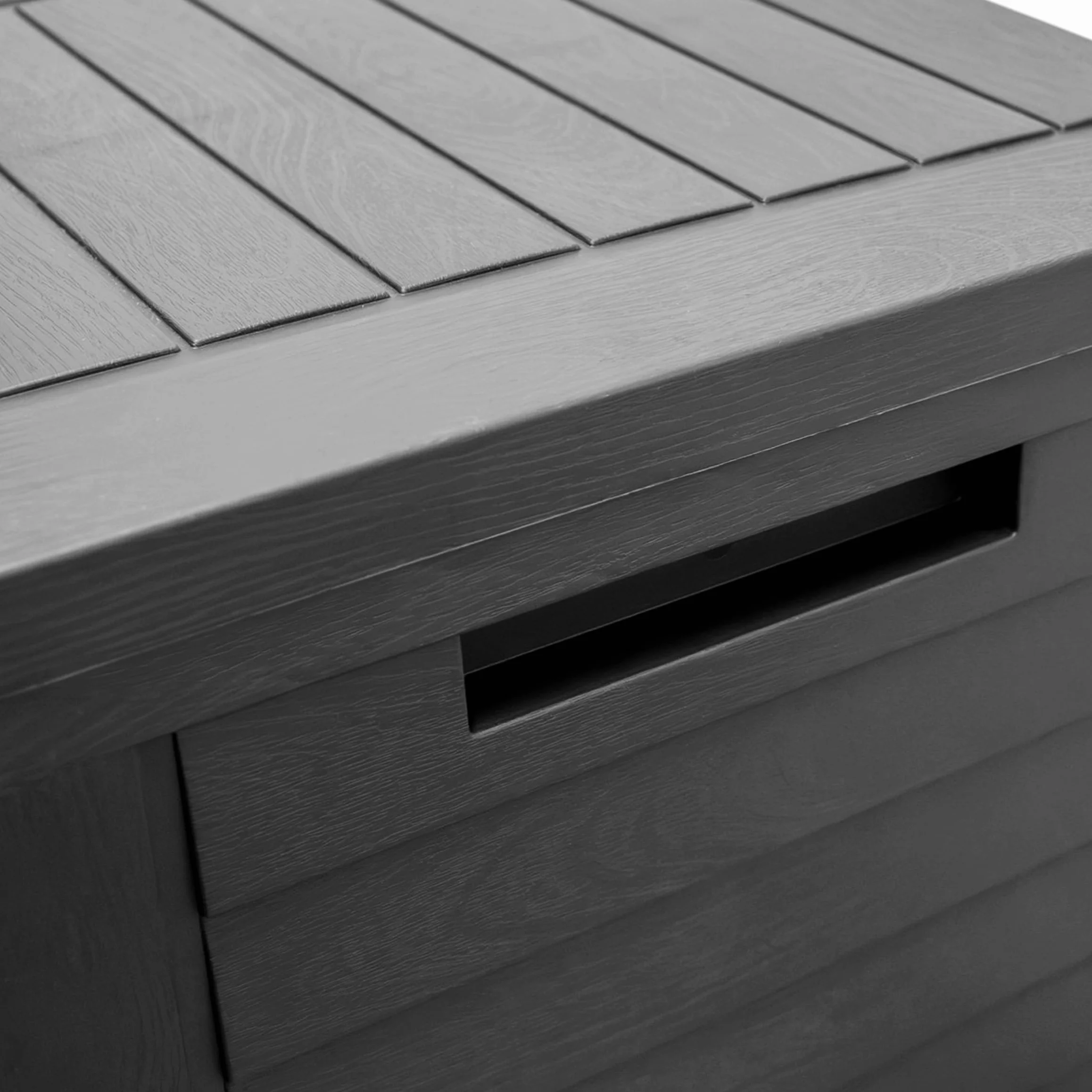 Spetebo Boîte de rangement en plastique anthracite aspect bois 75 x 53 cm 160 l