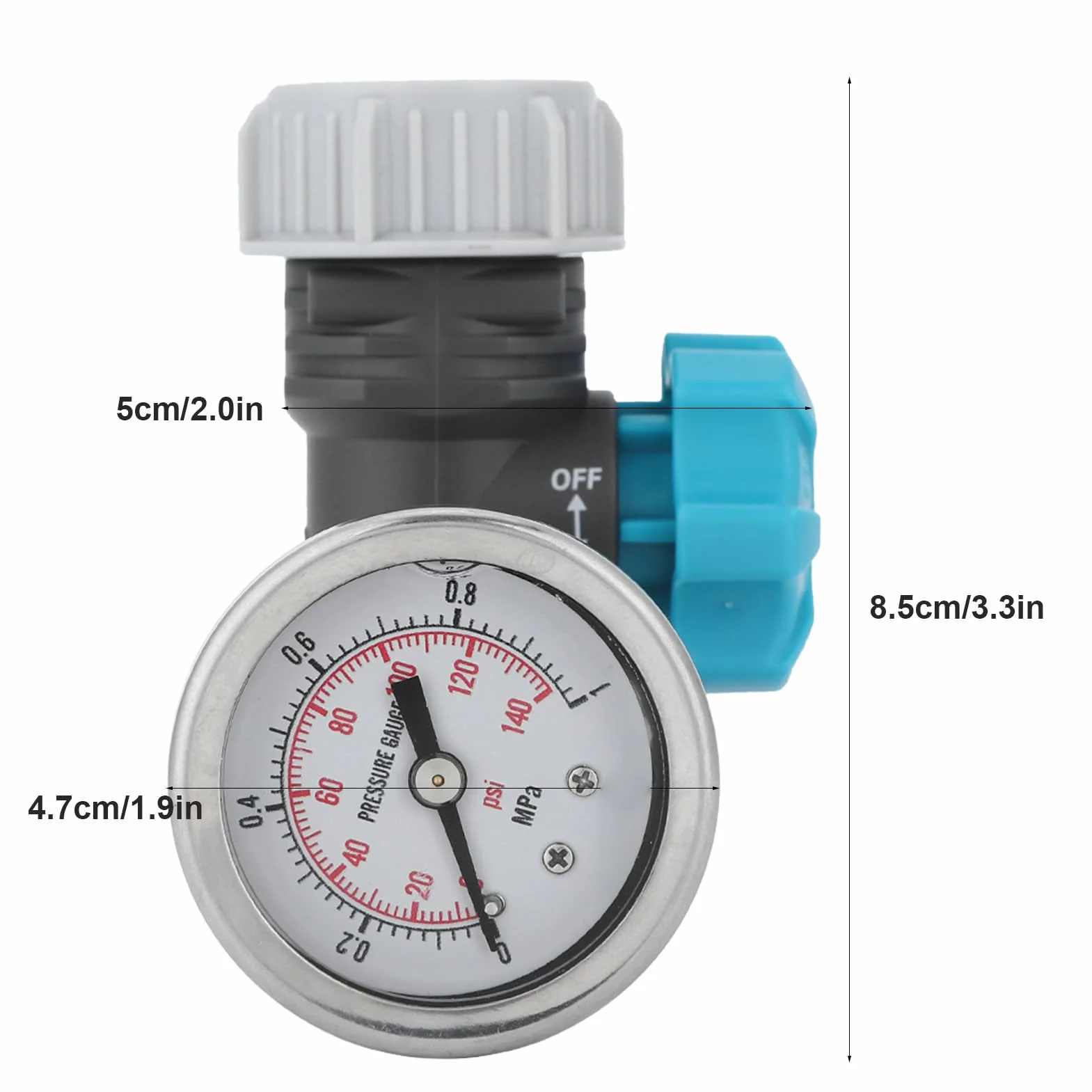 Régulateur de Pression D'eau Réglable avec Manomètre, pour Jardin Camping-car