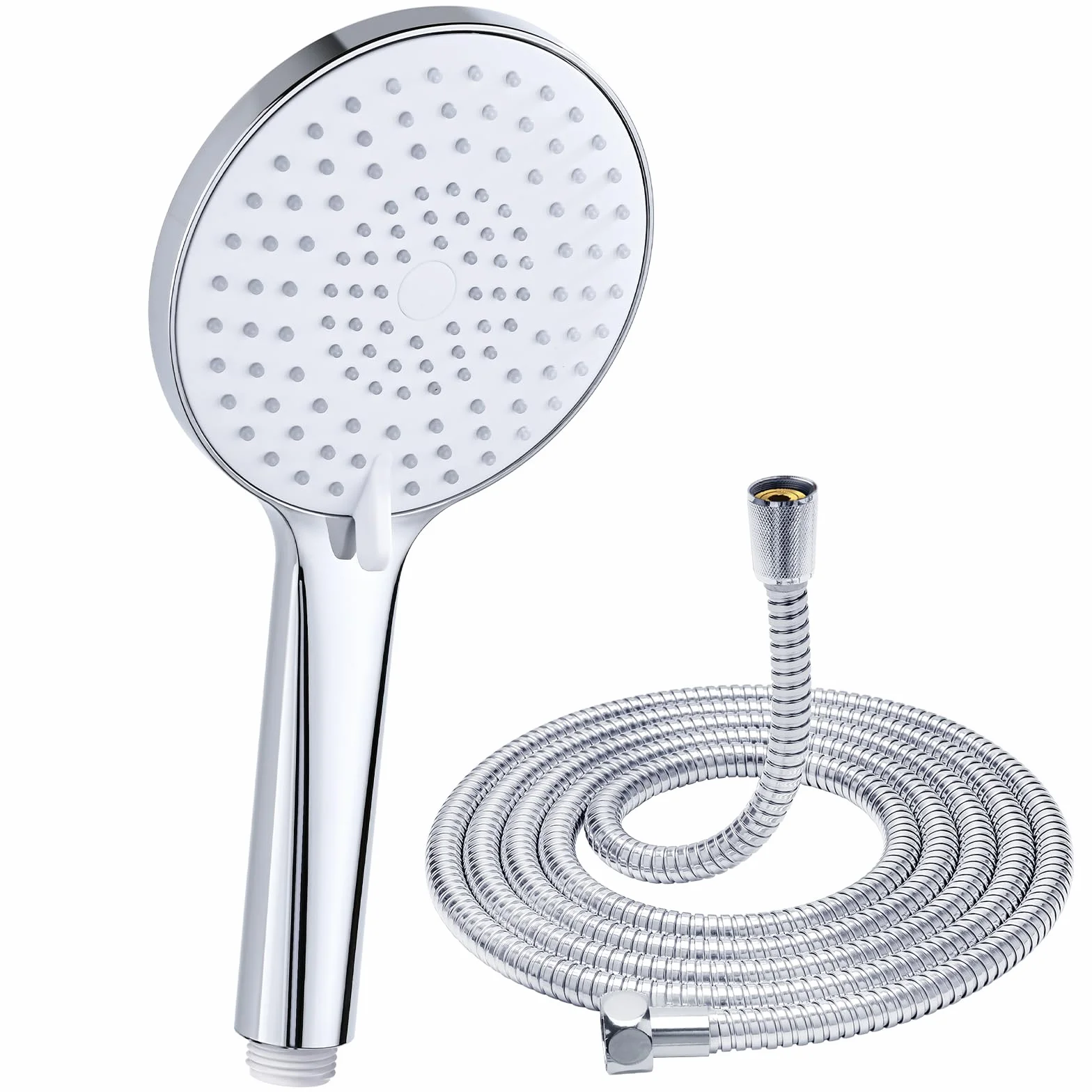 Pommeau De Douche Haute Pression YEAUPE PRO Avec Tuyau 1,6M - 3 Jets Anti Calcaire Chromé